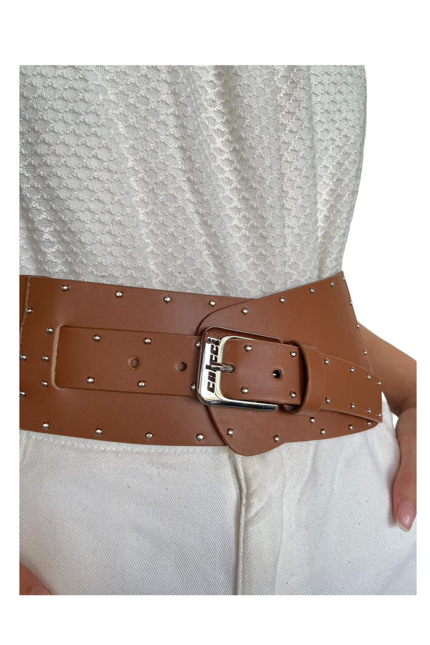 CINTO COLCCI FEM  TACHAS 80 MARROM EVERMORE