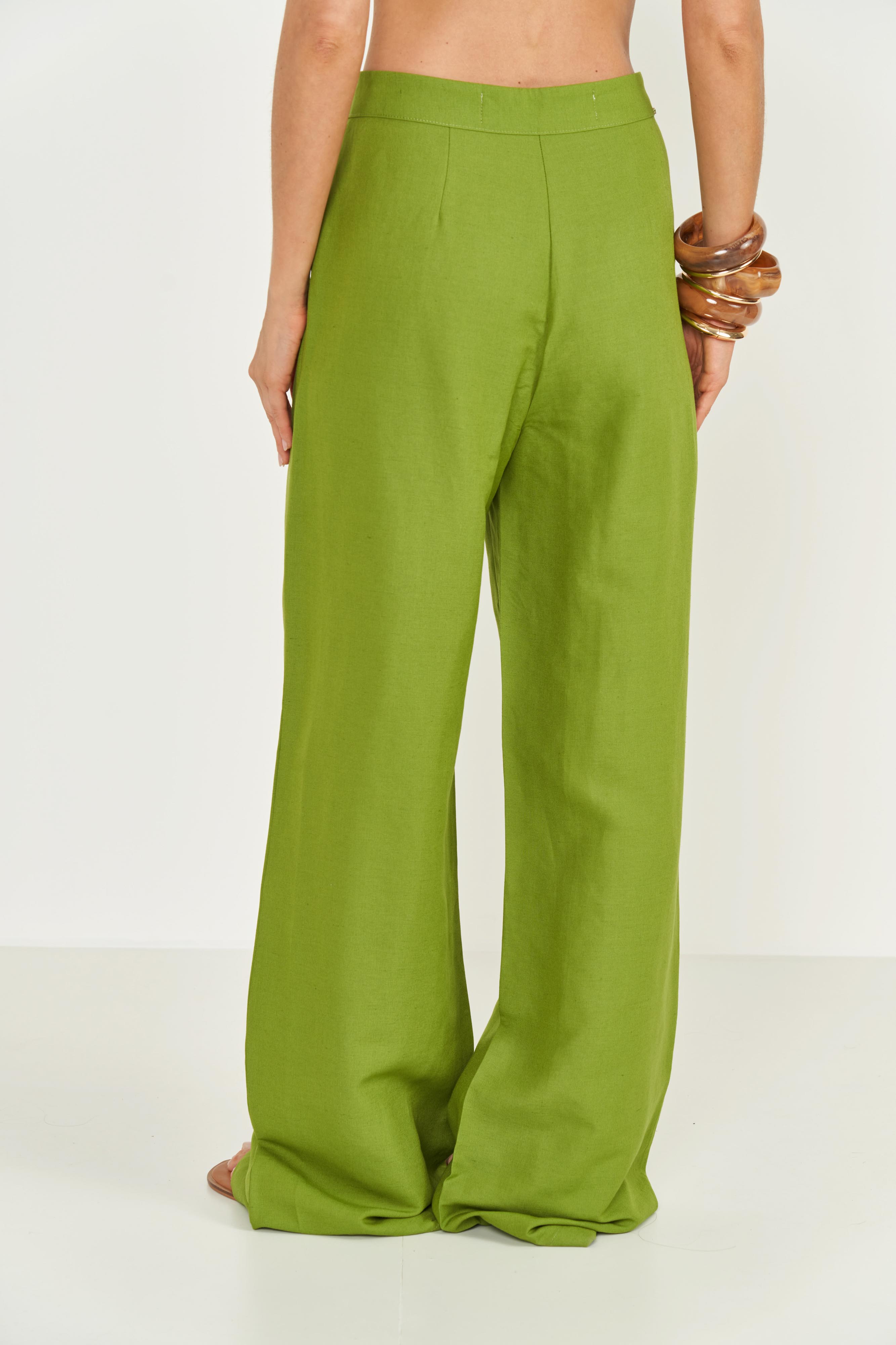 CALÇA LINHO M VERDE YUCA