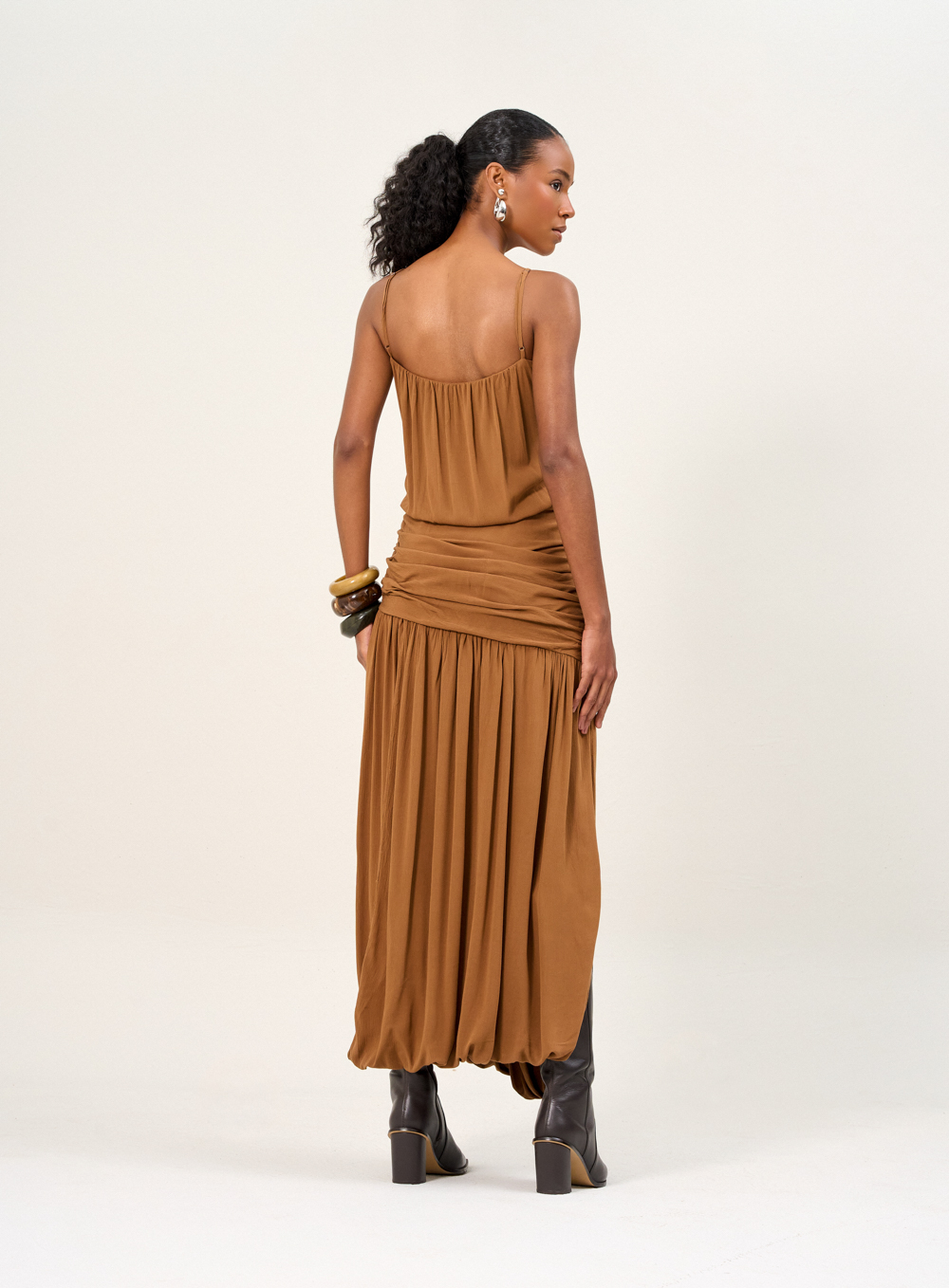 VESTIDO OPEN G MARROM PORTOBEL