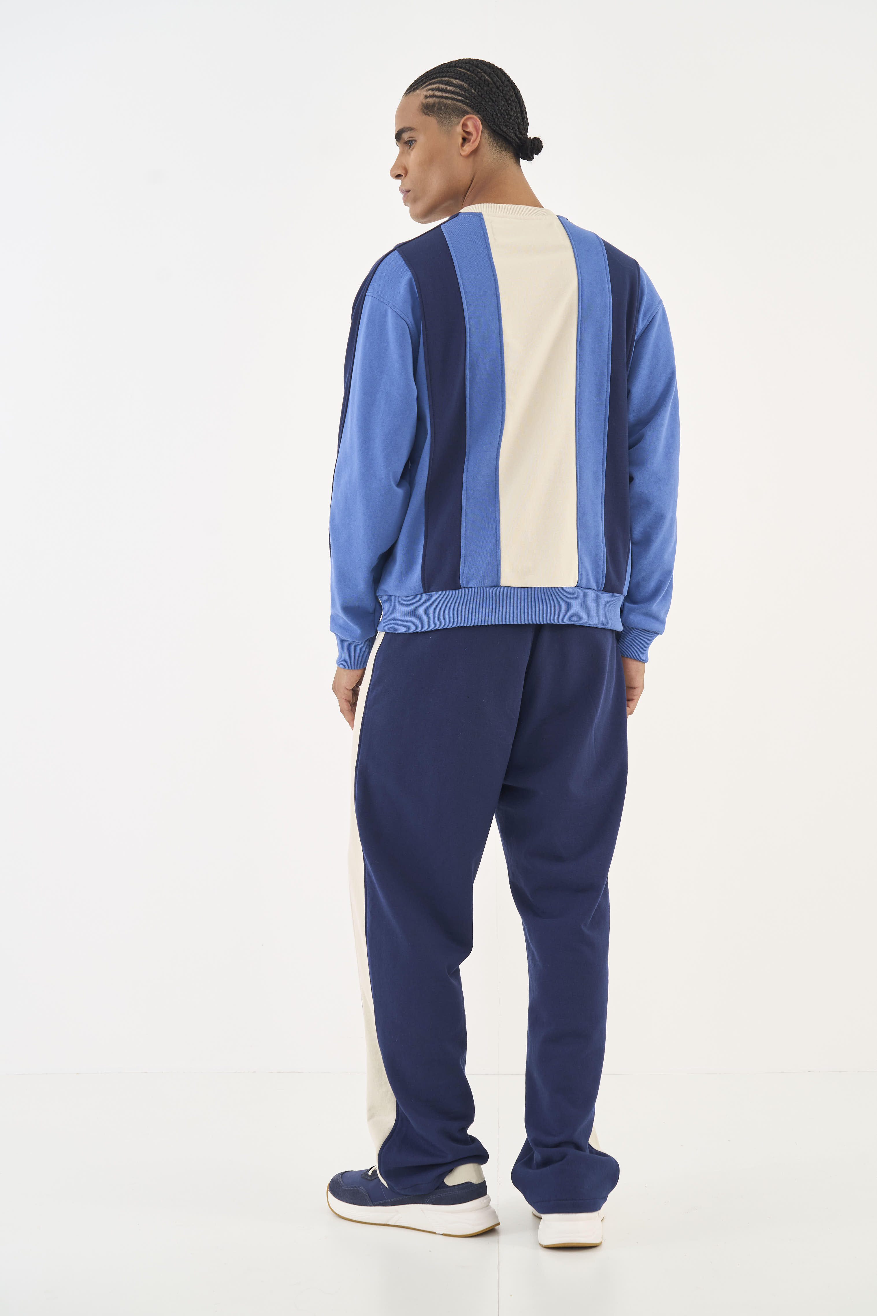 BLUSÃO MOLETOM G AZUL/BEGE