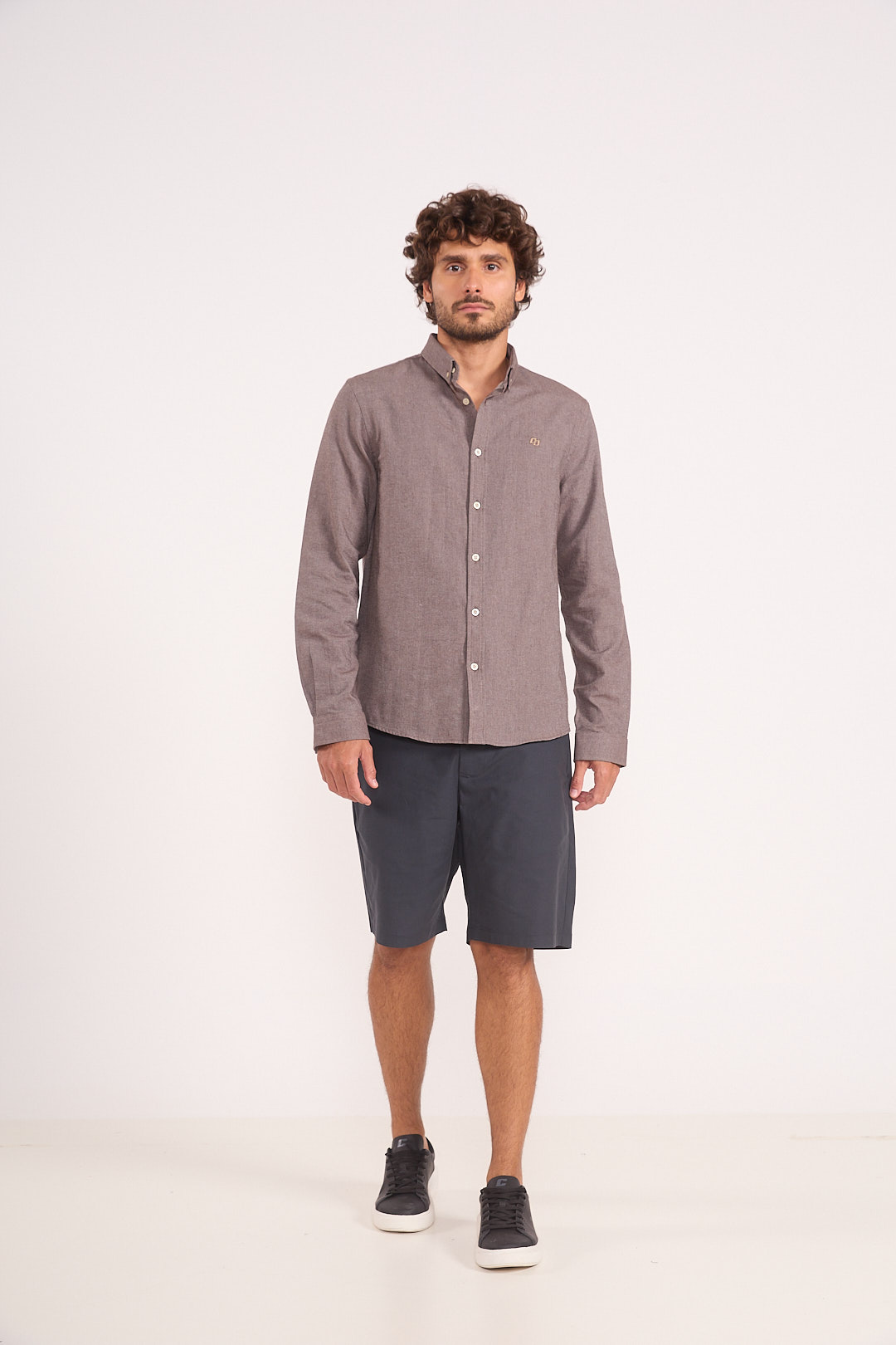 CAMISA RELAX GG MARROM/OFF