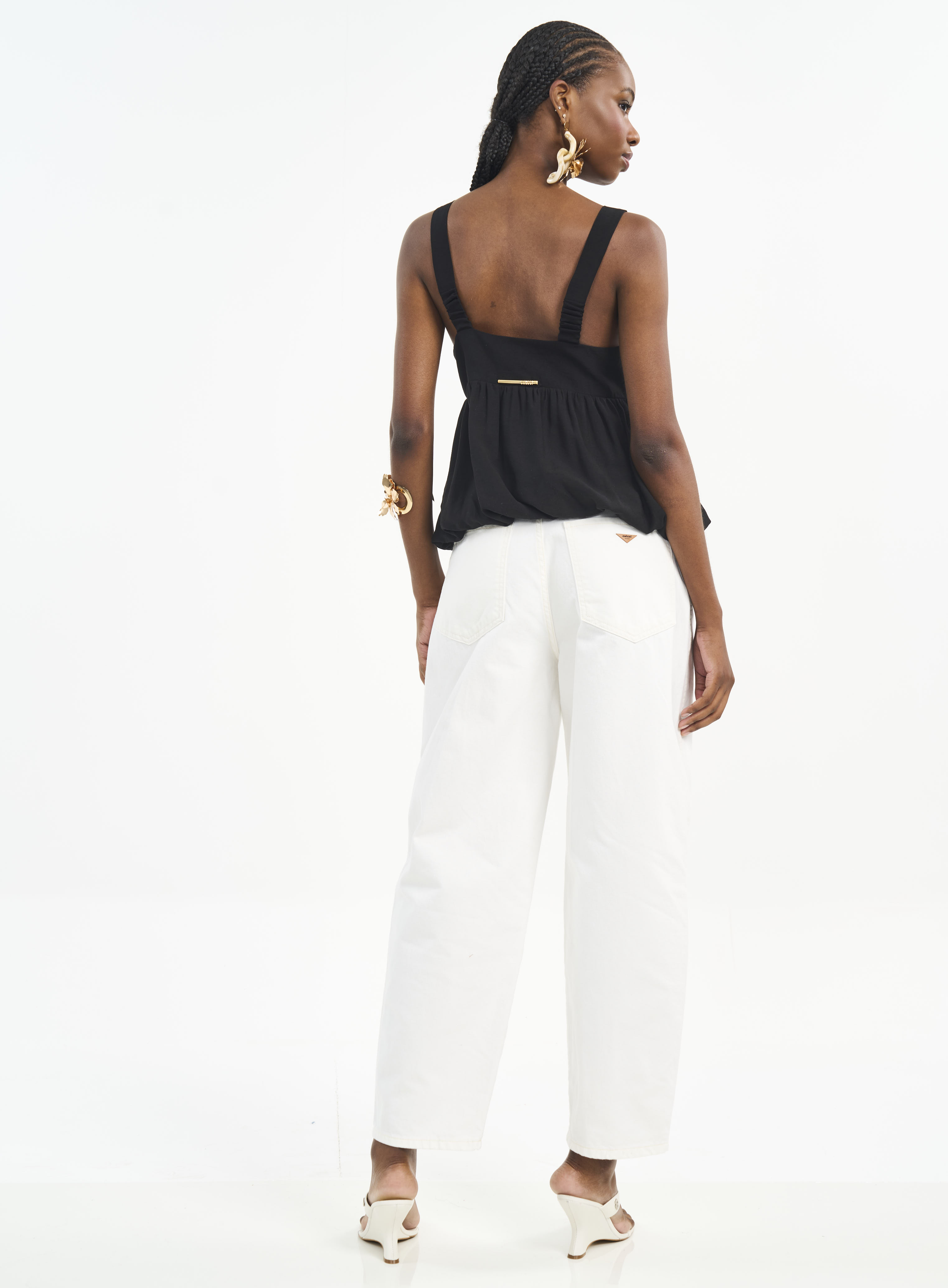CALÇA SARJA JOANA BARRIL 34 MARROM TIRAMISU