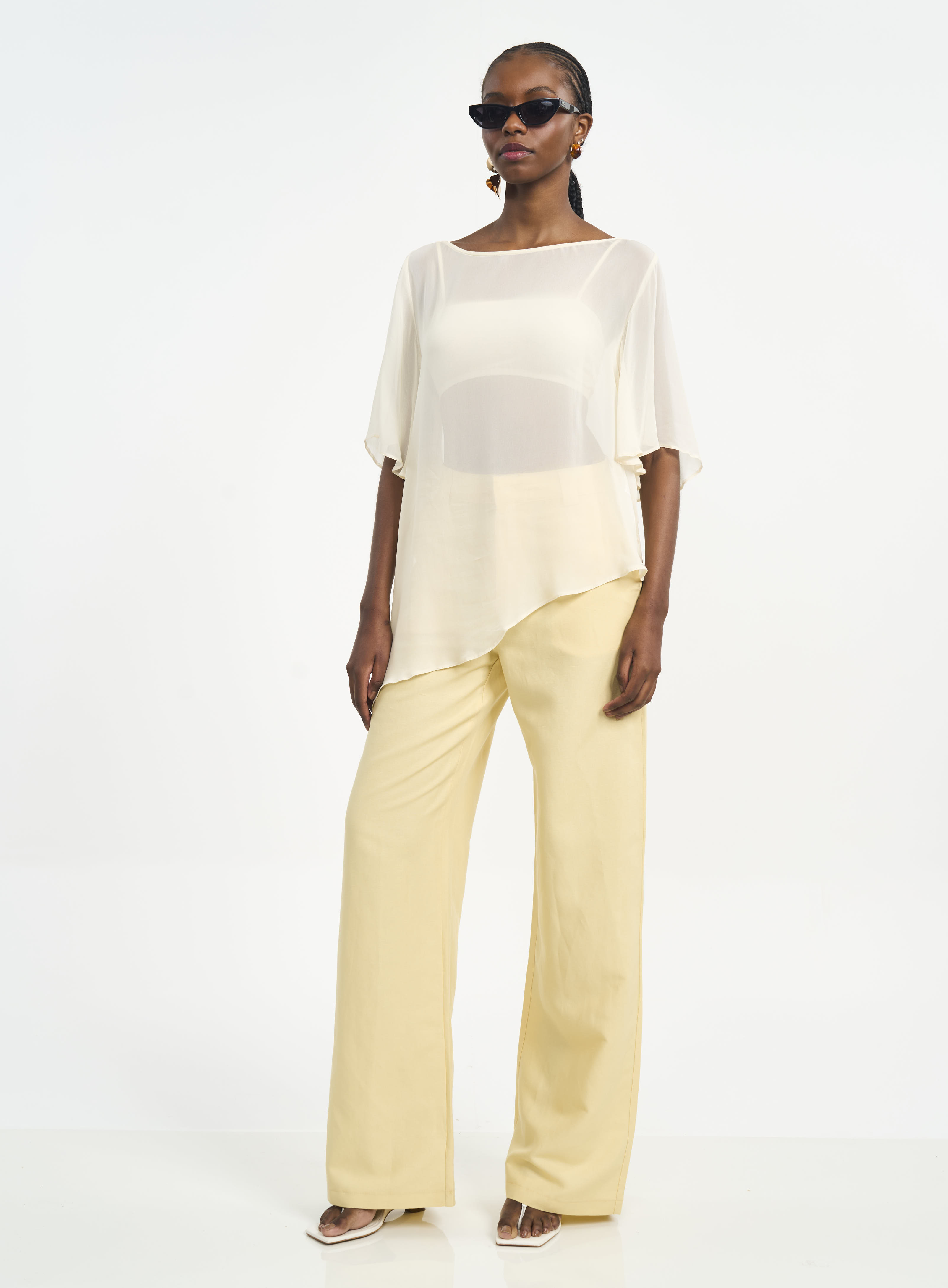 CALÇA LINHO M AMARELO SOLENE