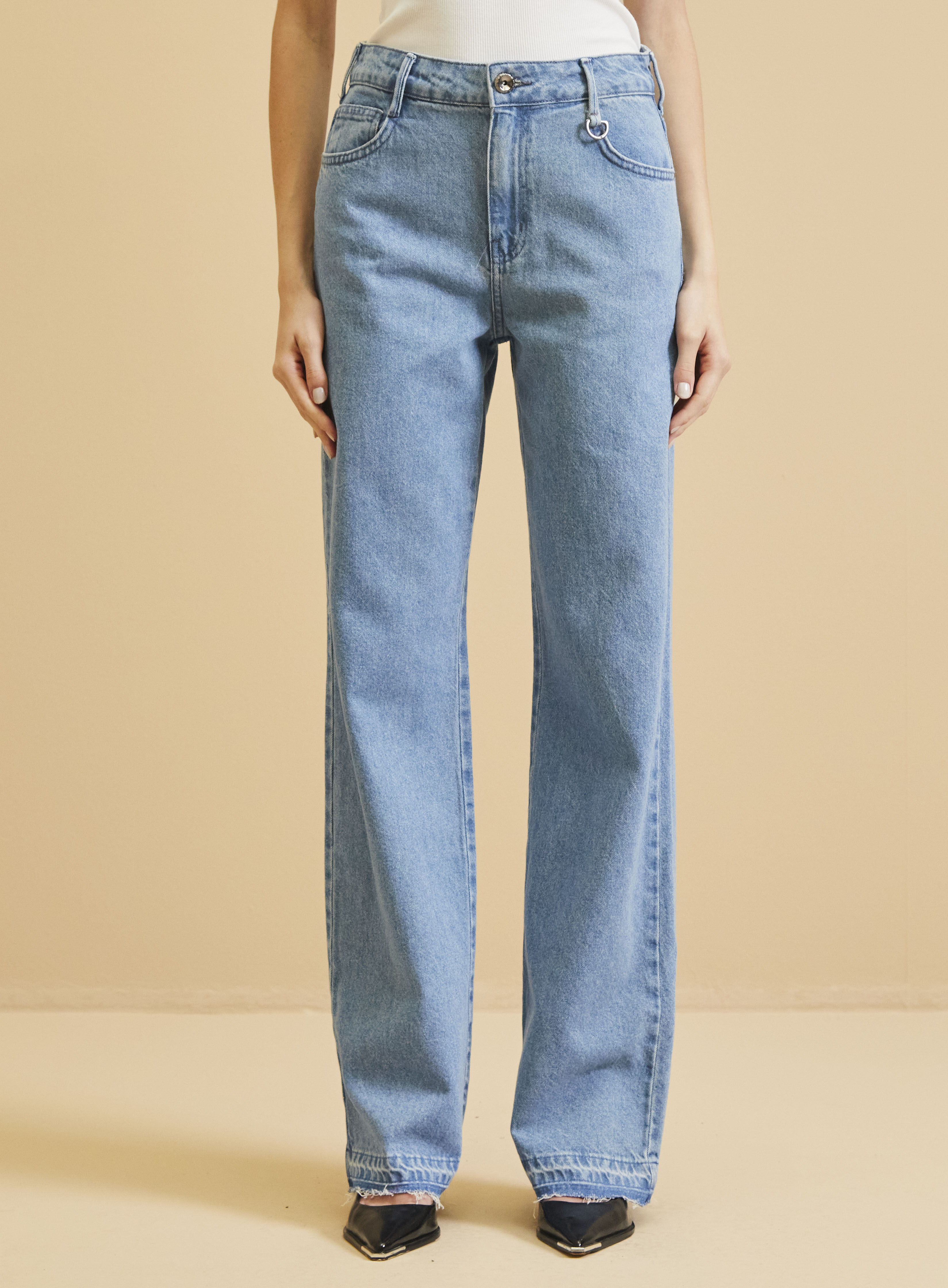 CALÇA JEANS RAQUEL WIDE LEG 38 INDIGO