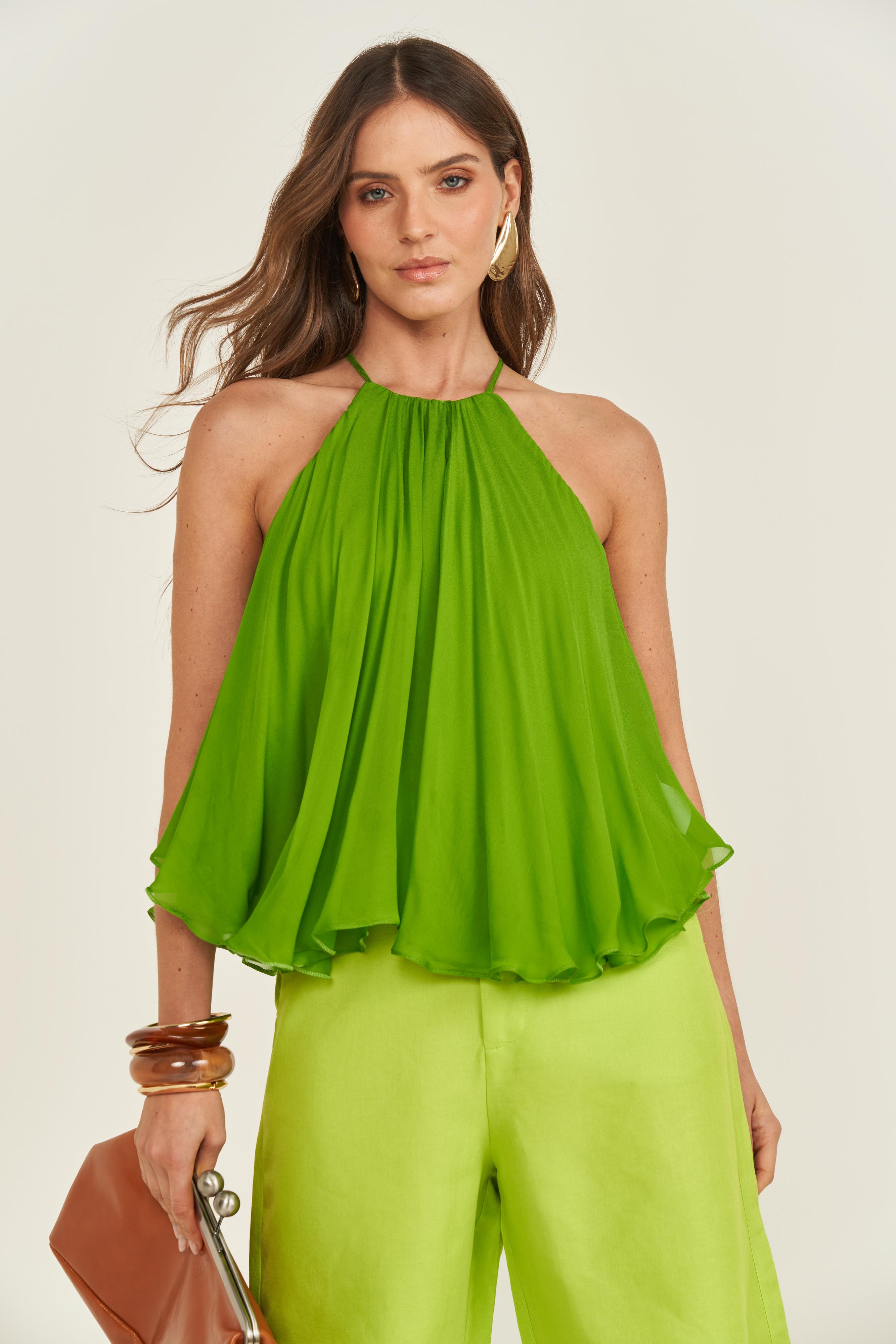 BLUSA COLCCI G VERDE TIRIVA