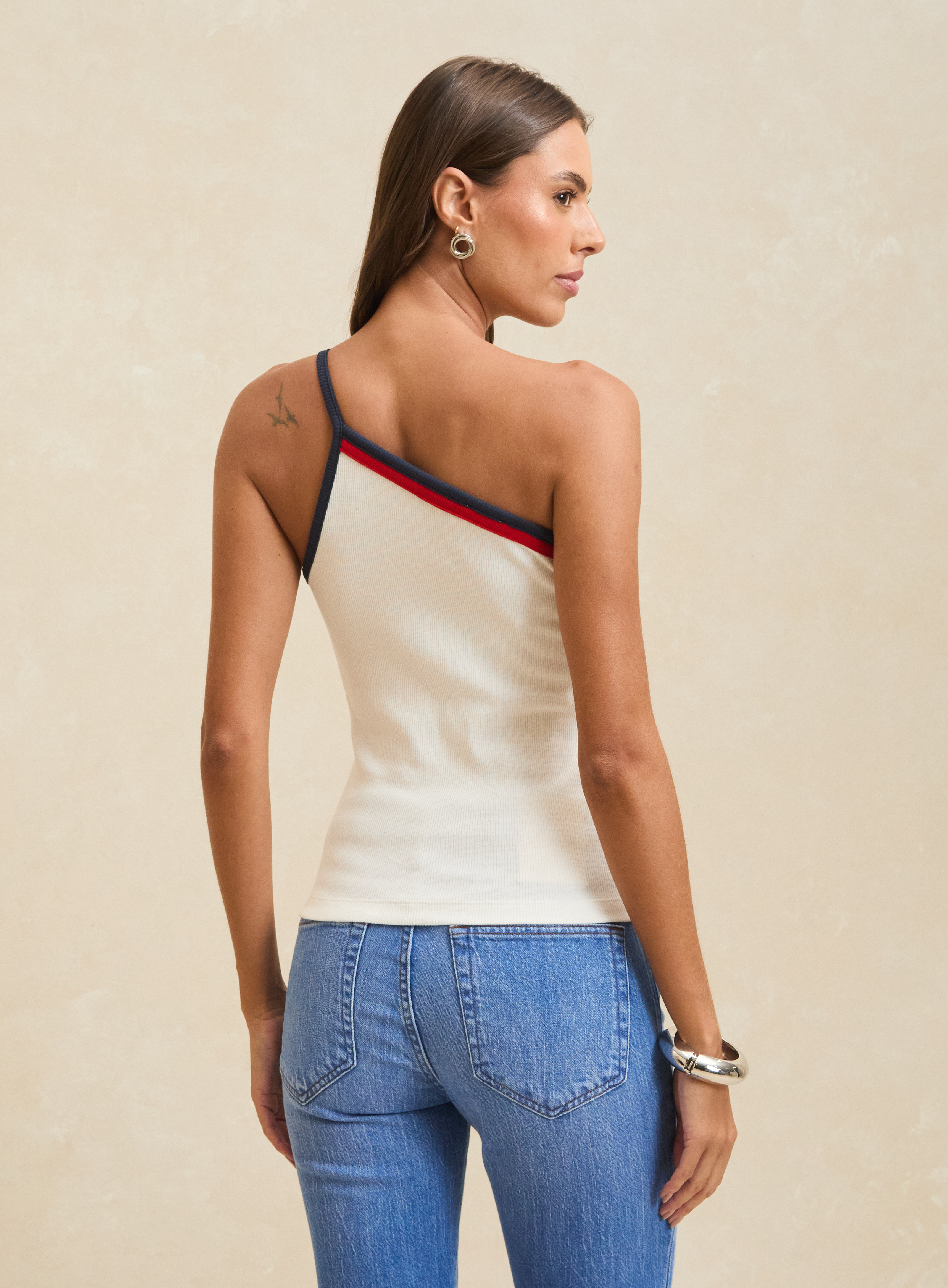 BLUSA CANELADA P OFF/AZUL/VERMEL