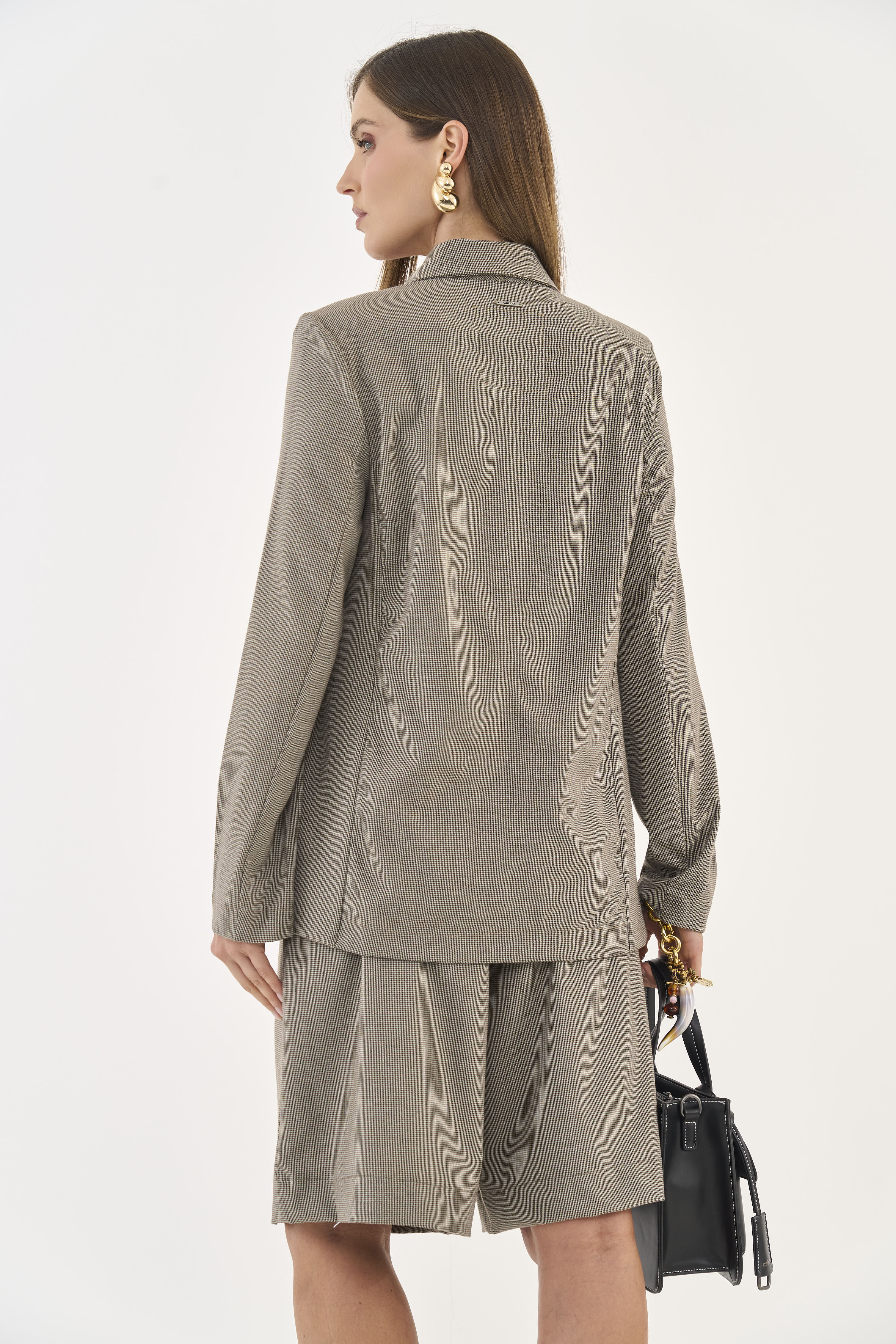 BLAZER XADREZ G BEGE/MARROM/PRE