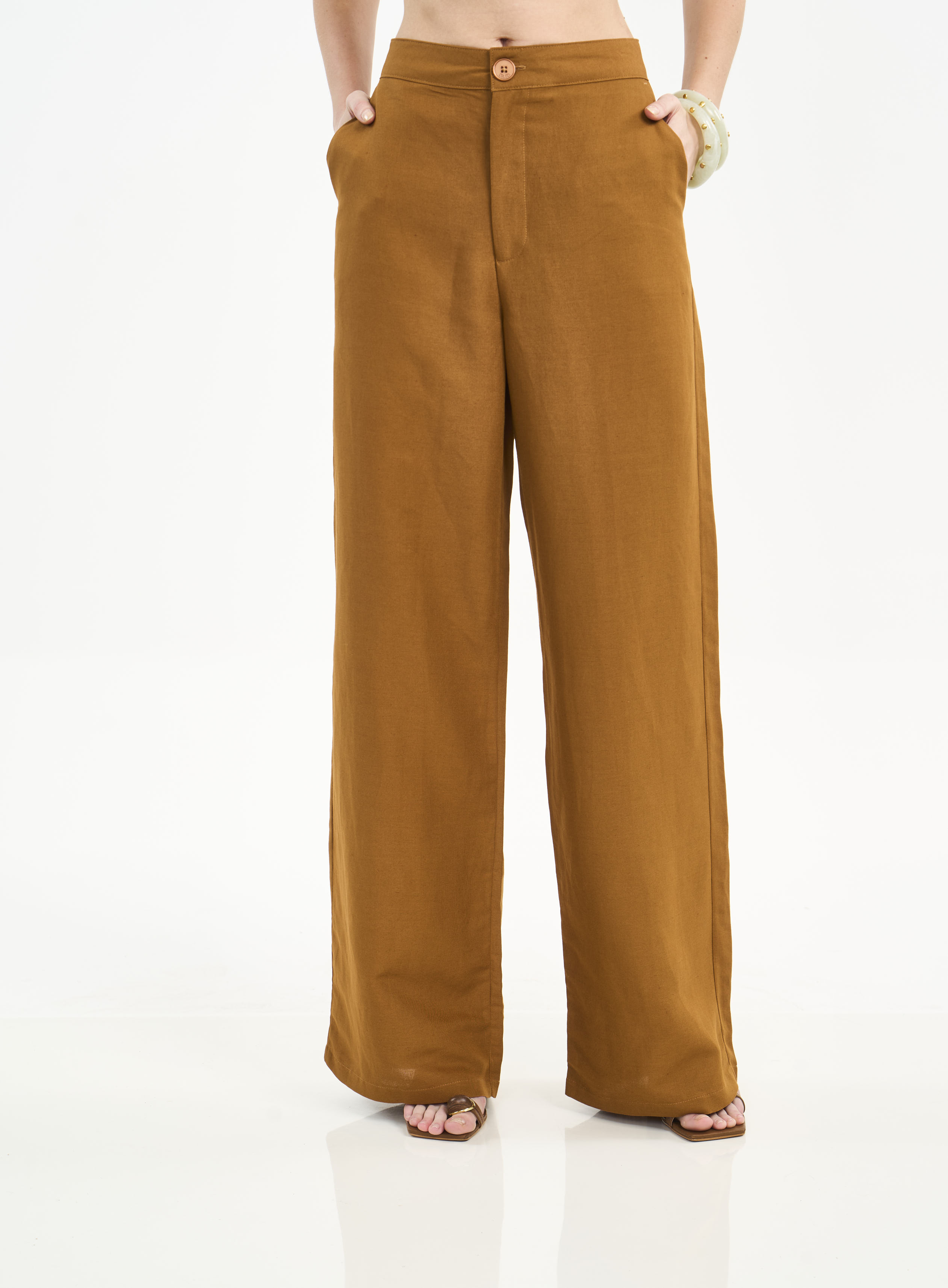 CALÇA LINHO M MARROM DROME