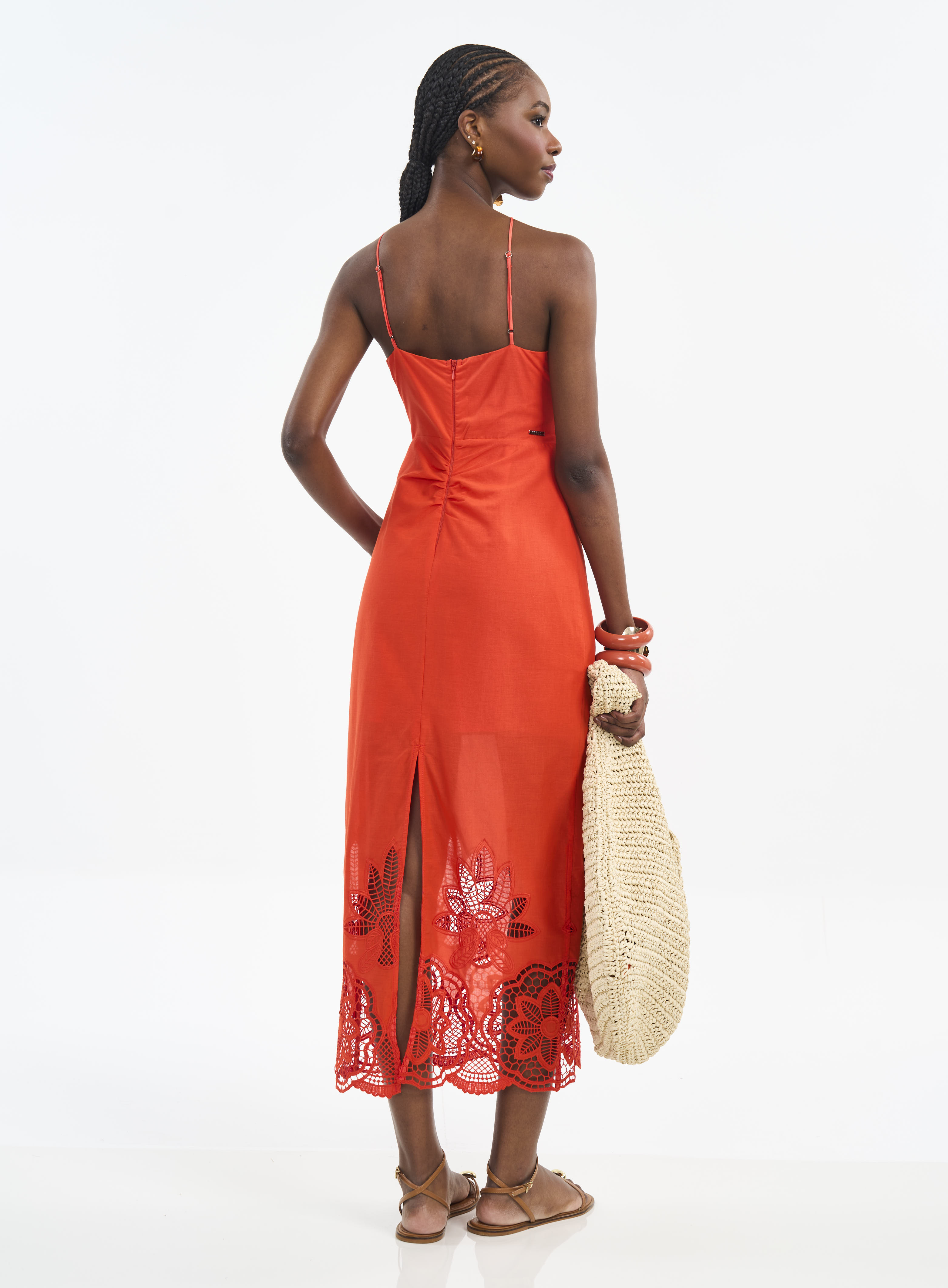 VESTIDO BORDADO G LARANJA UCELLO