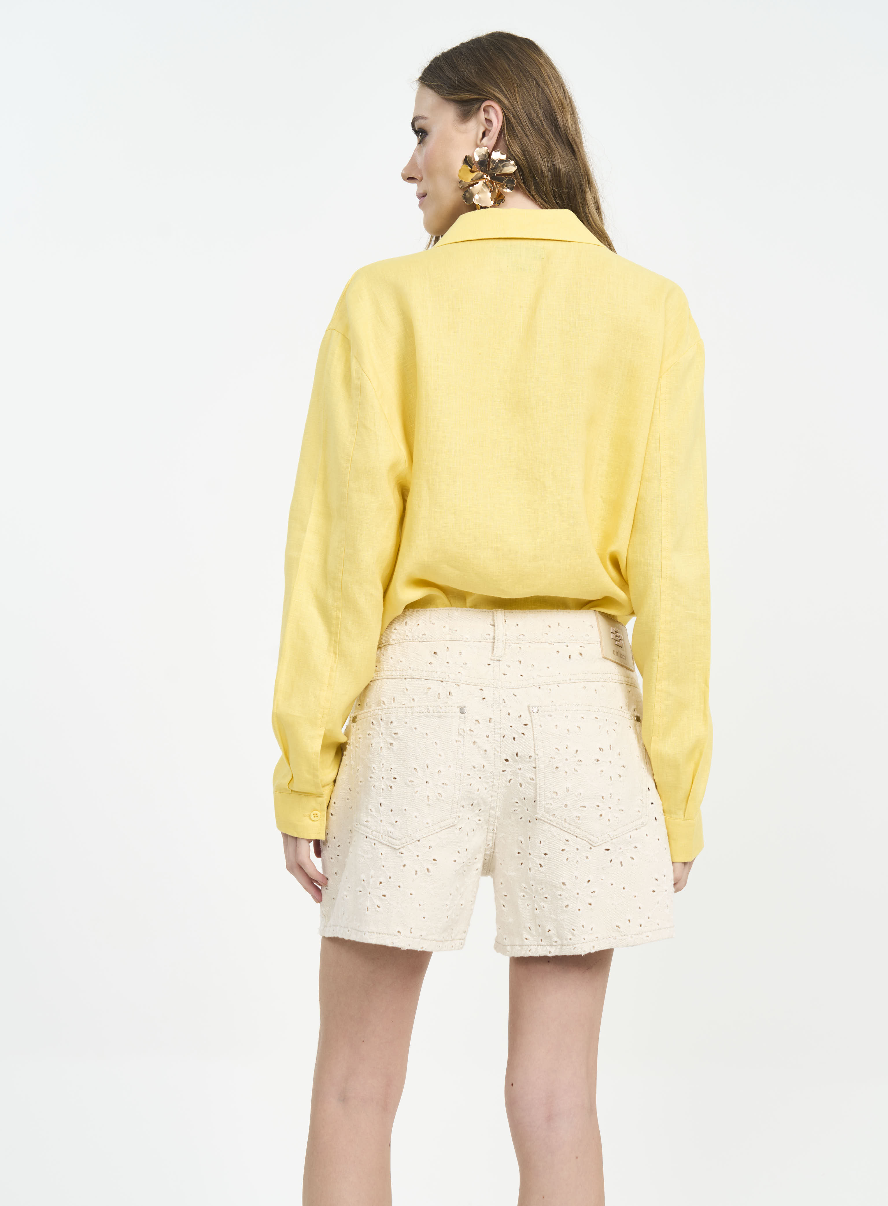 CAMISA LINHO P AMARELO CORNISH