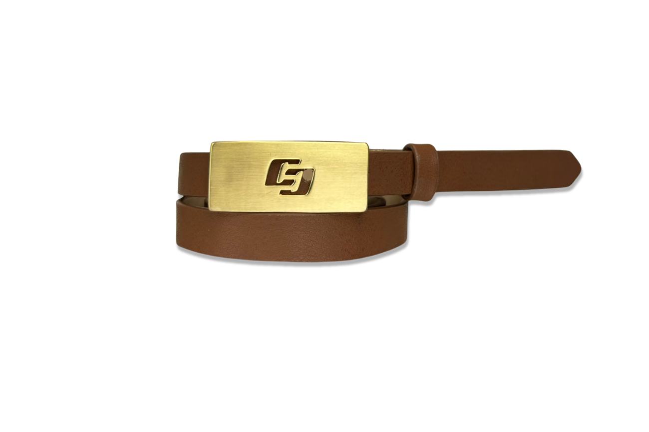 CINTO COLCCI ESTREITO PLACA VAZADA CC 75 MARROM TI