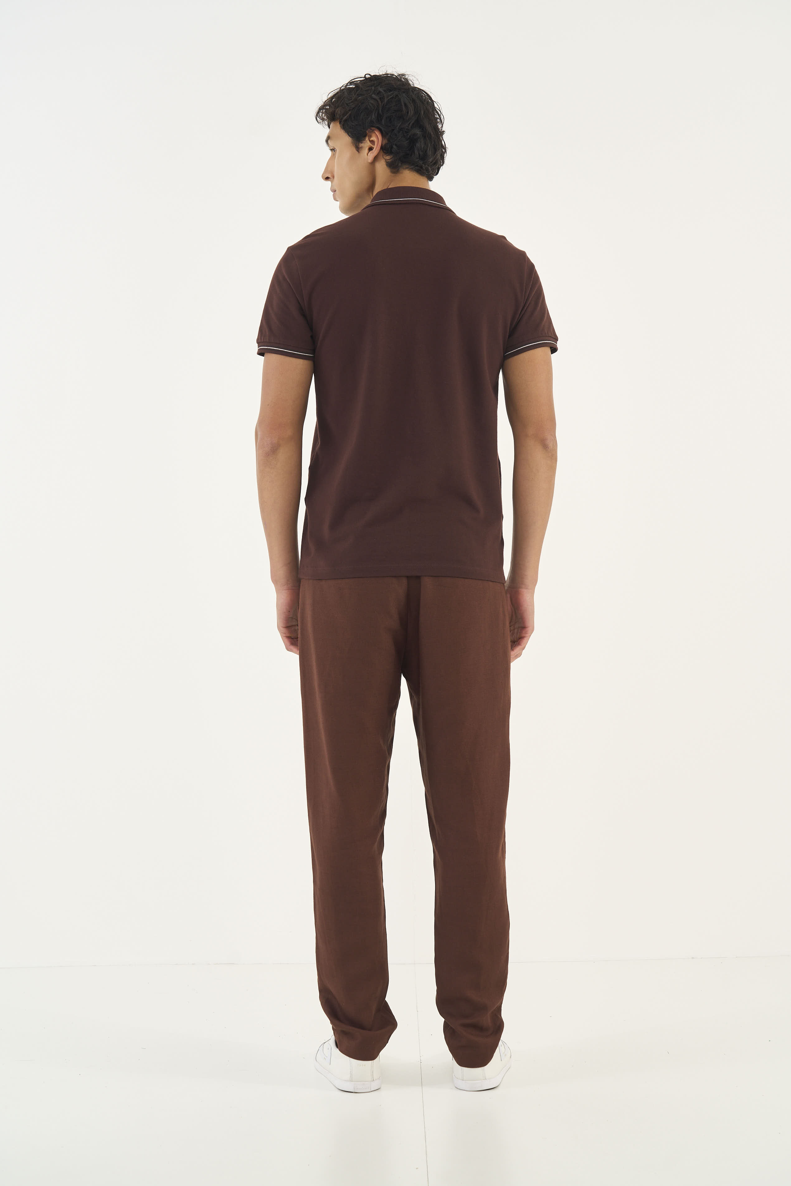 CALÇA LINHO G MARROM ROCCIA