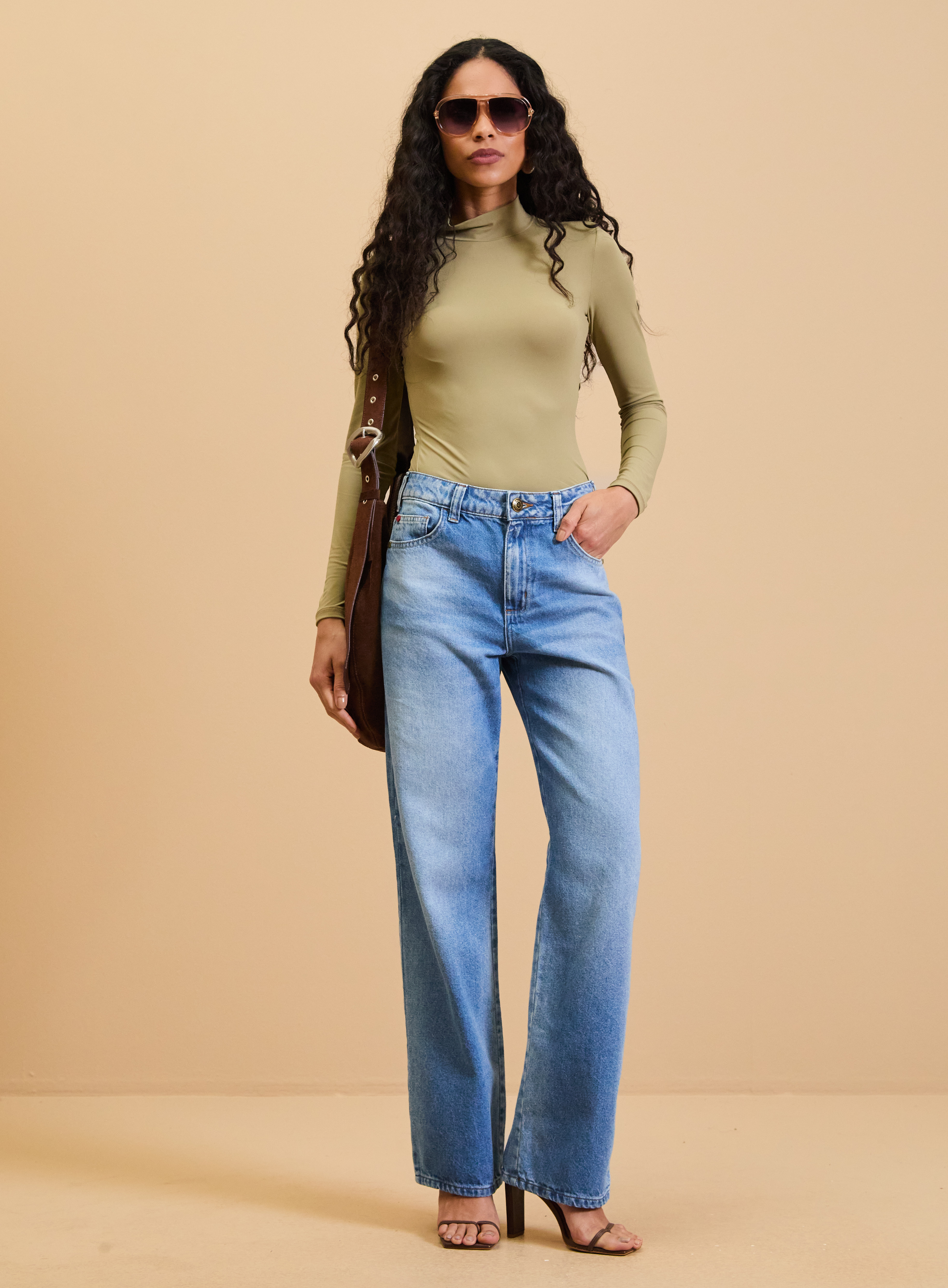 CALÇA JEANS RAQUEL WIDE LEG 38 INDIGO