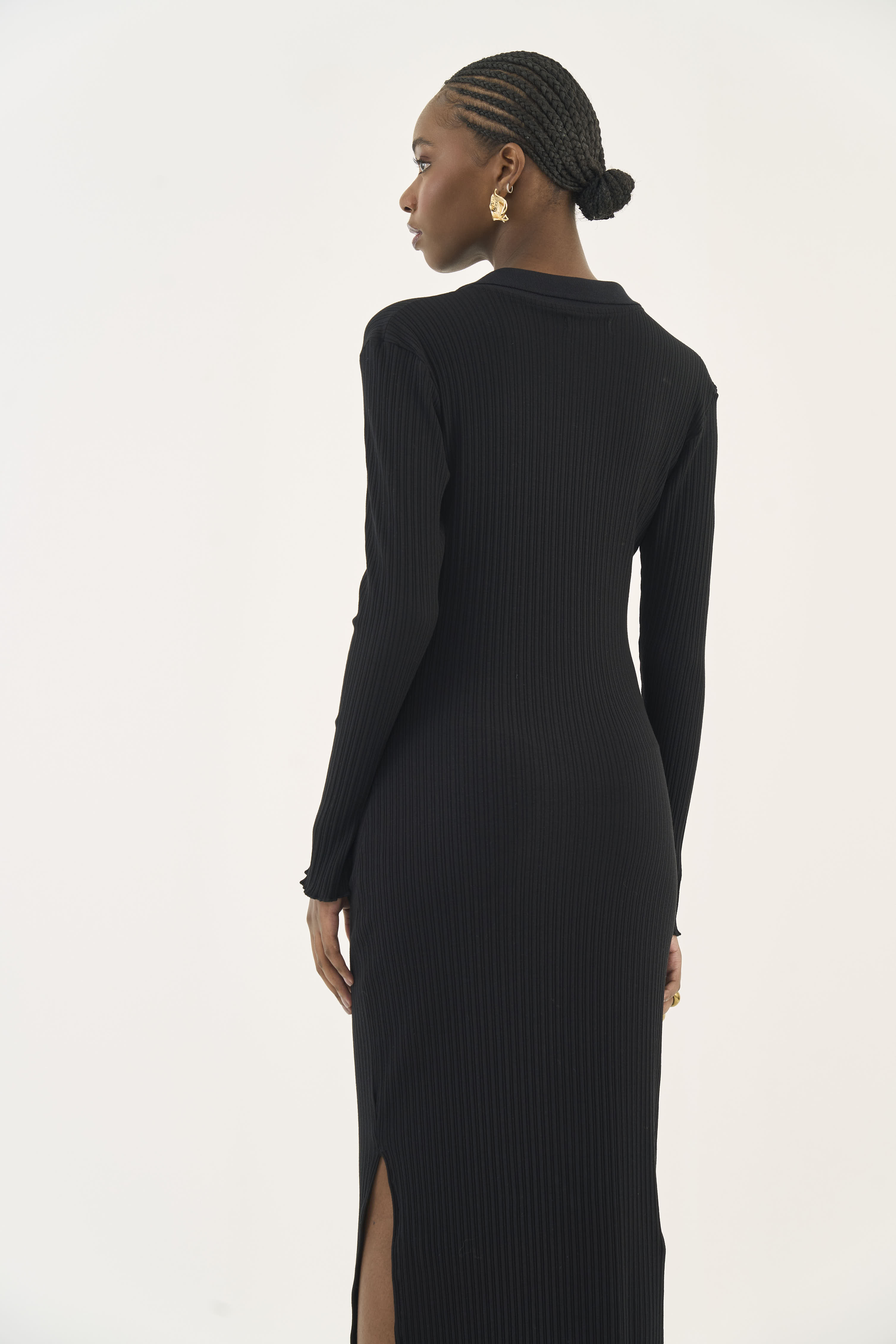 VESTIDO CANELADO G PRETO