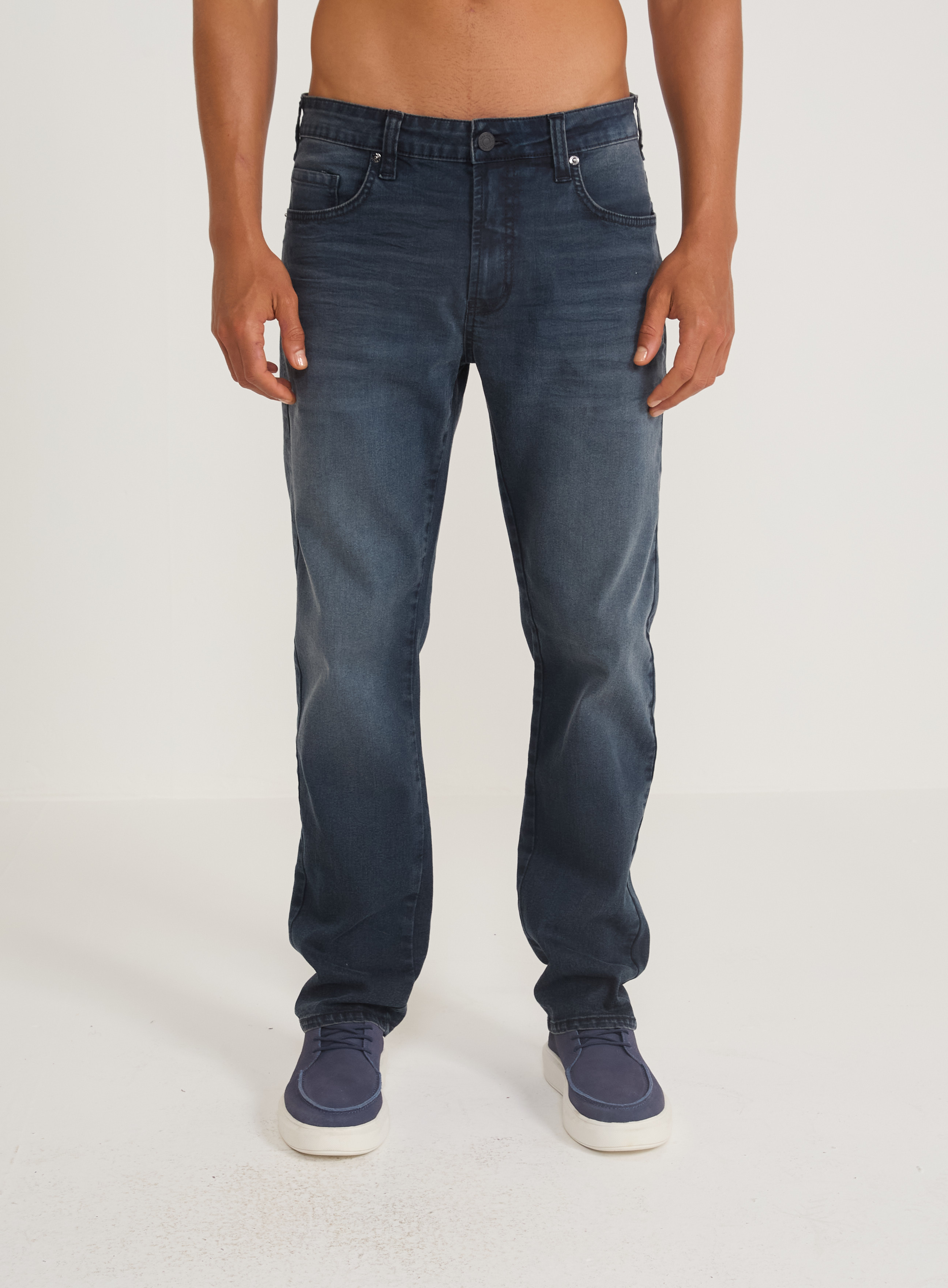 CALÇA JEANS RETA 40 IND.PRETO