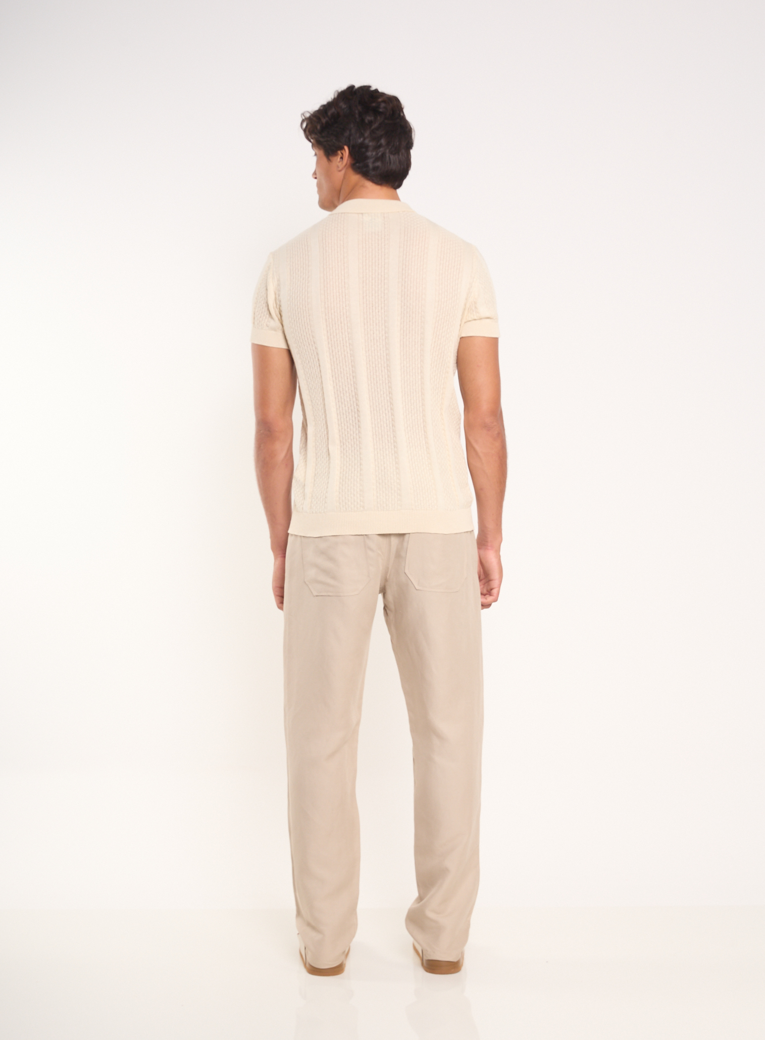 POLO TRICÔ G BEGE TAUPE