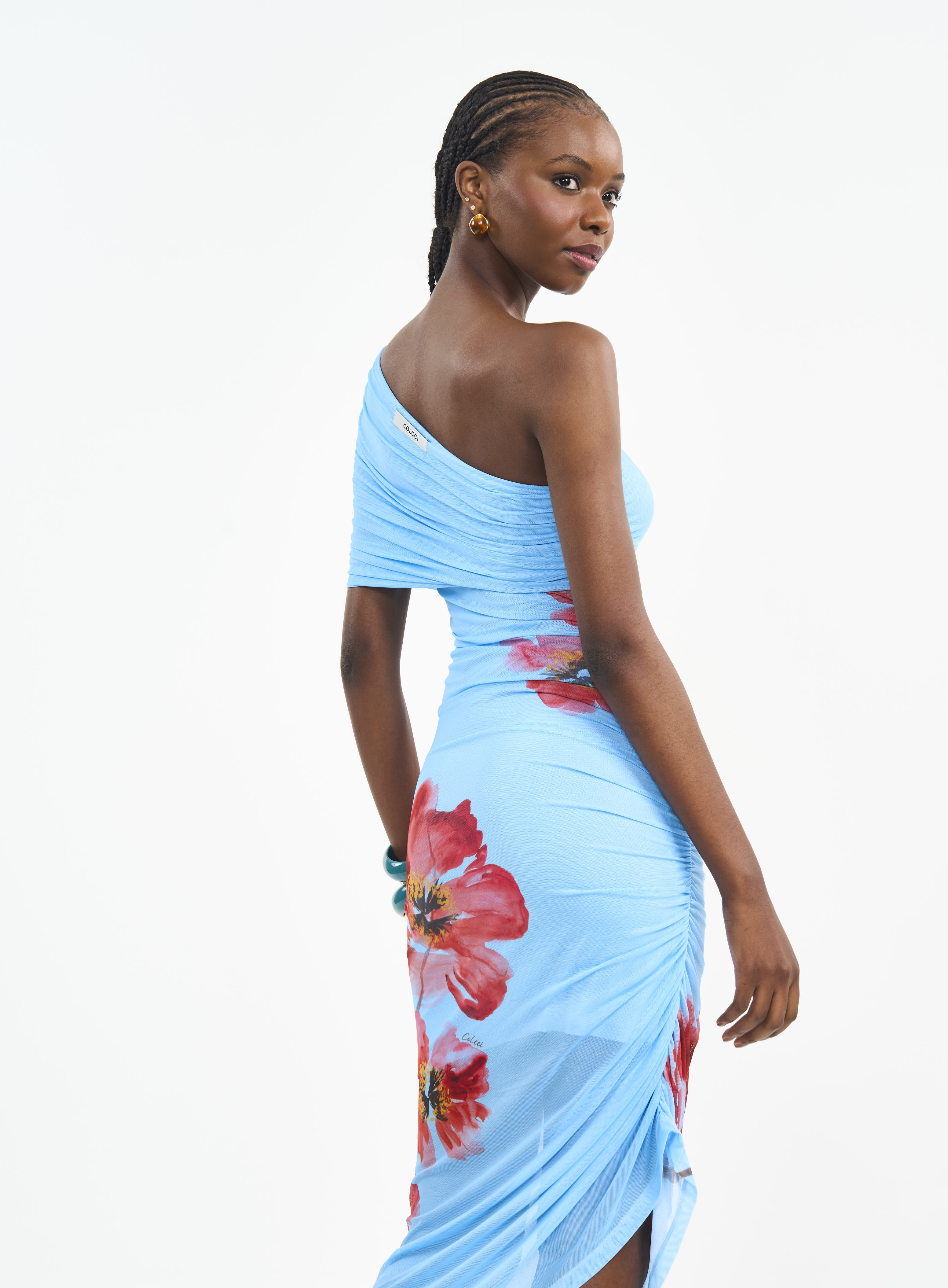 VESTIDO TULE ESTAMPADO P AZUL