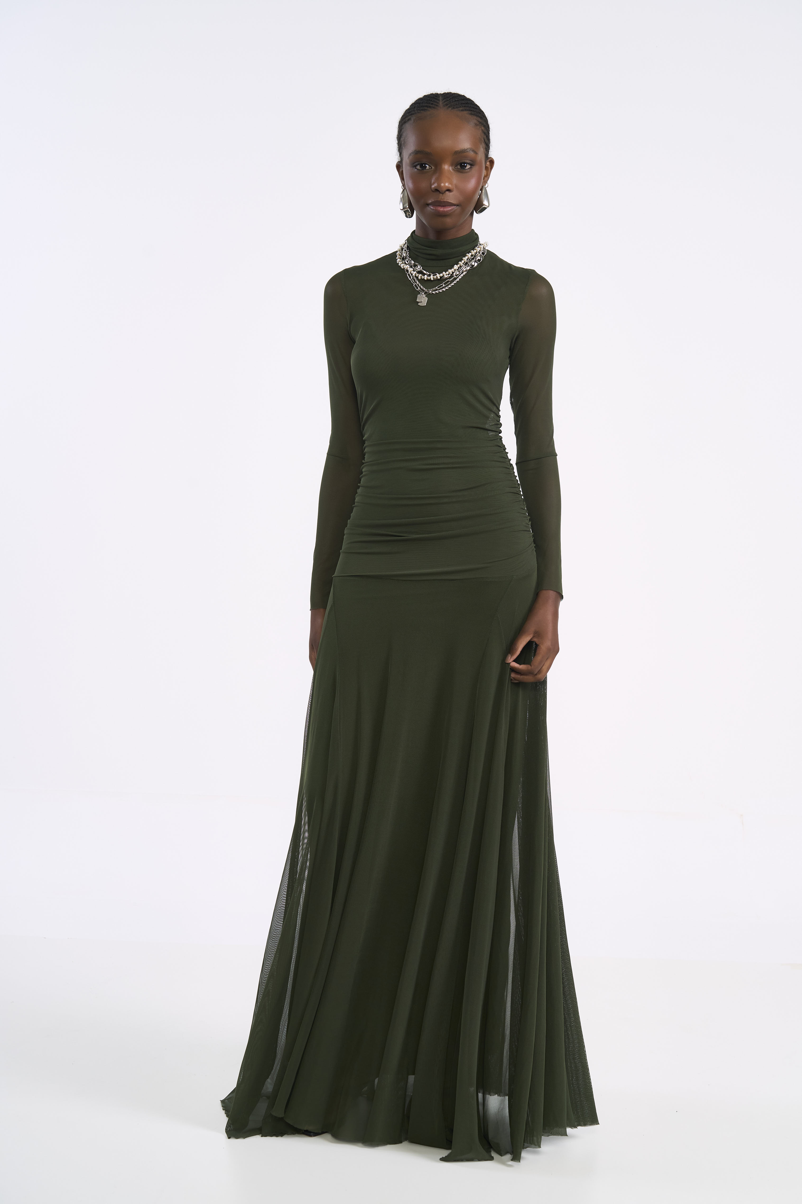 VESTIDO TULE G VERDE ÉDEN