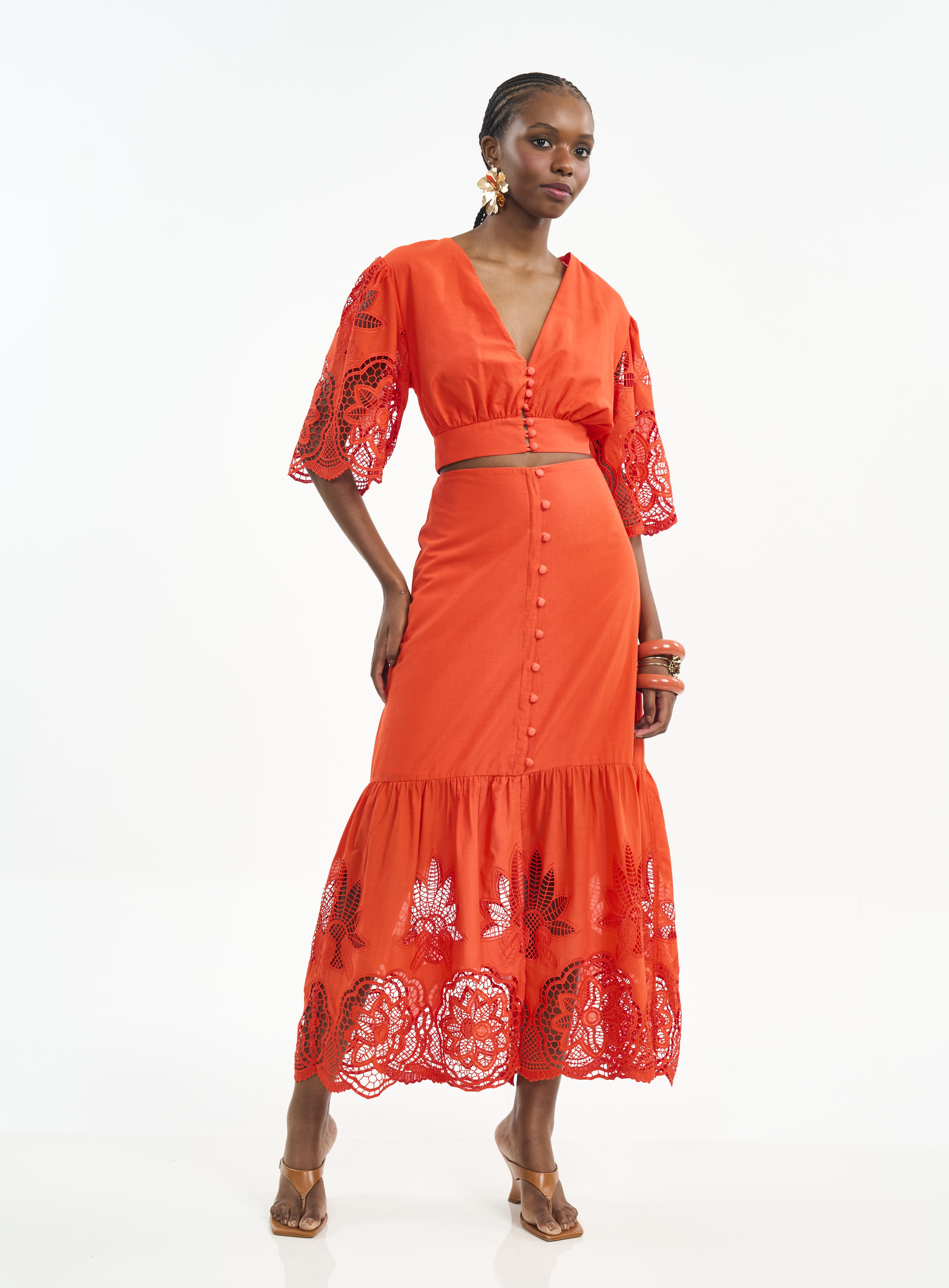 BLUSA BORDADA G LARANJA UCELLO