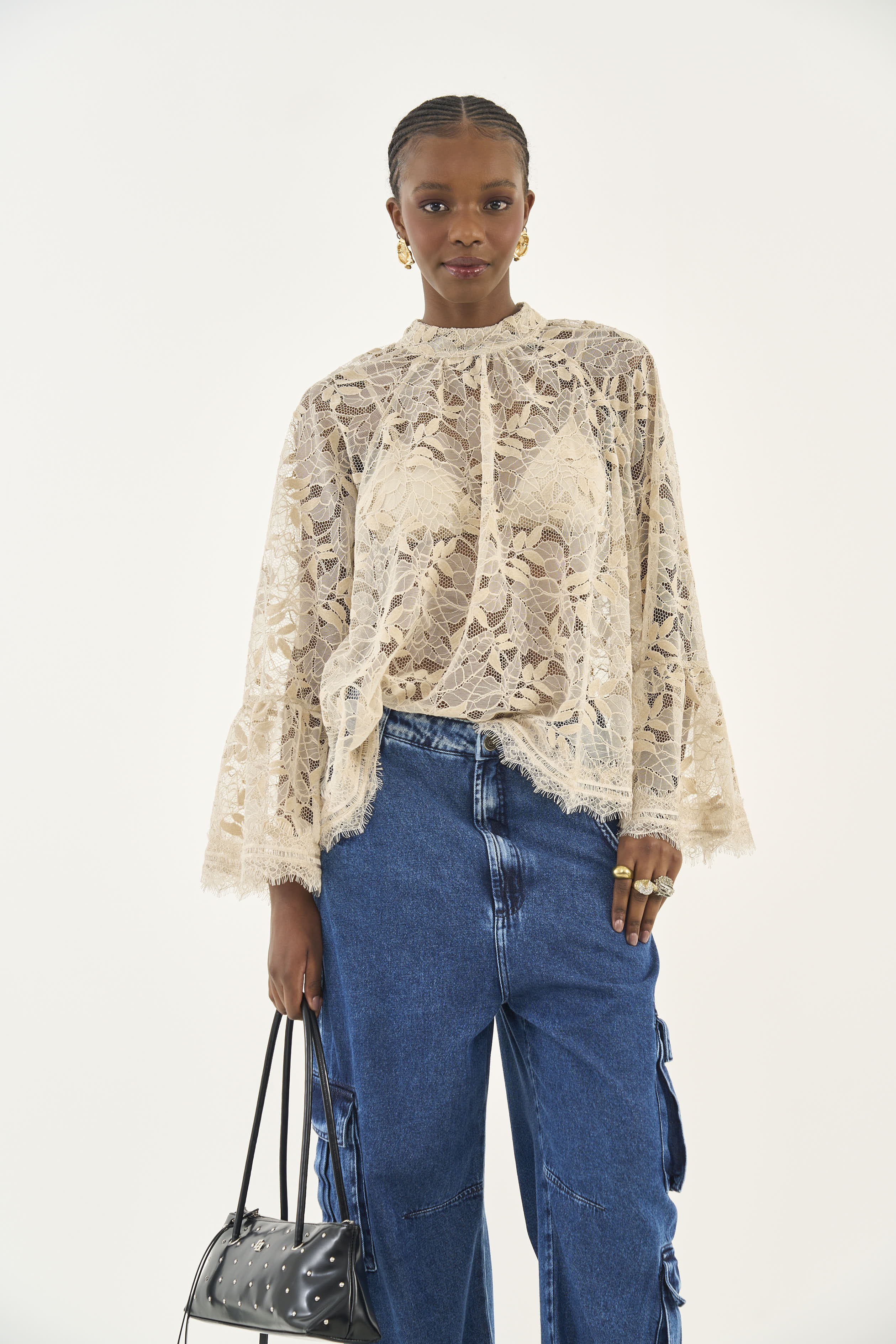 BLUSA RENDA P BEGE TAUPE