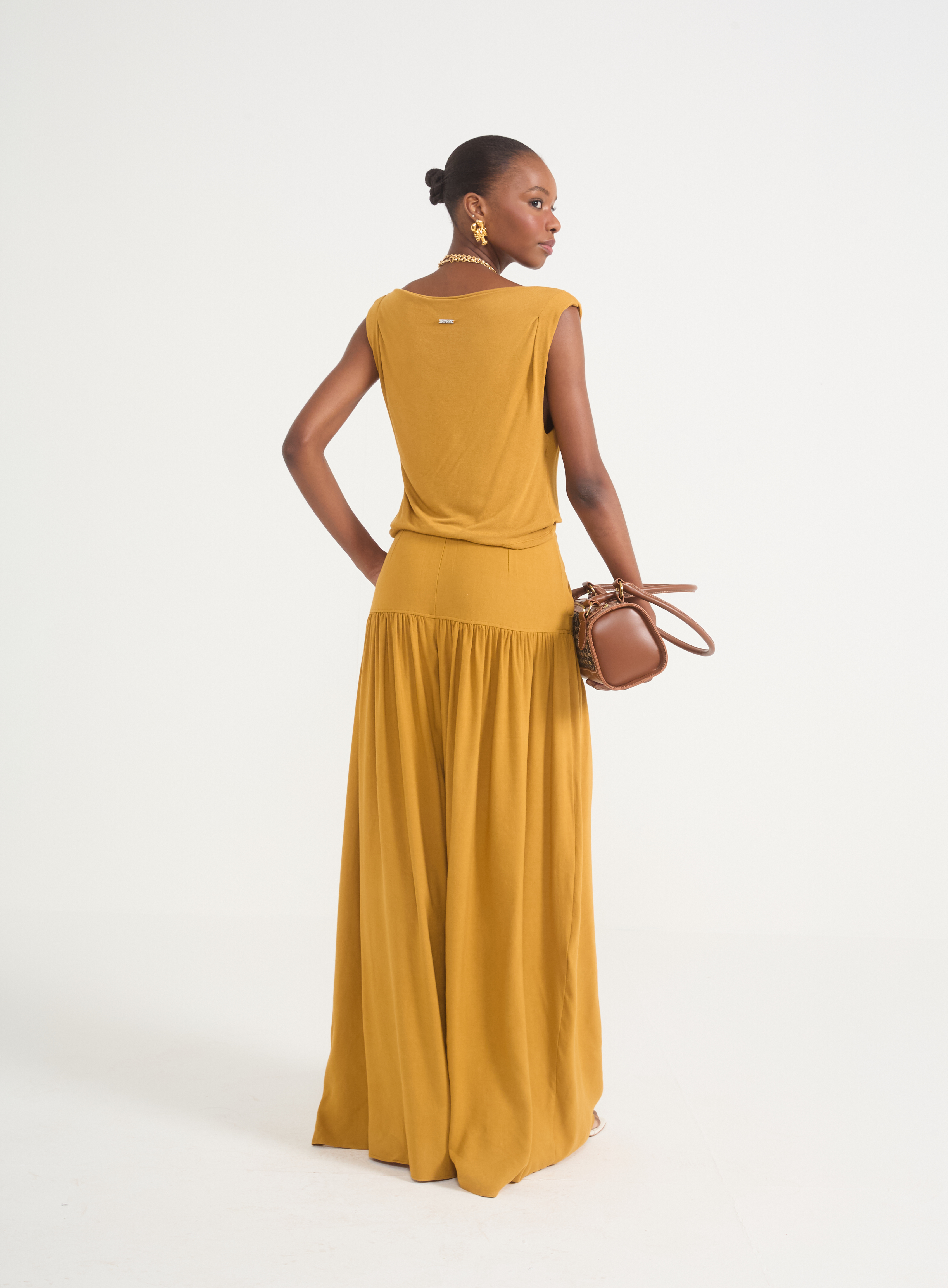 BLUSA COLCCI G AMARELO OLD GOLD