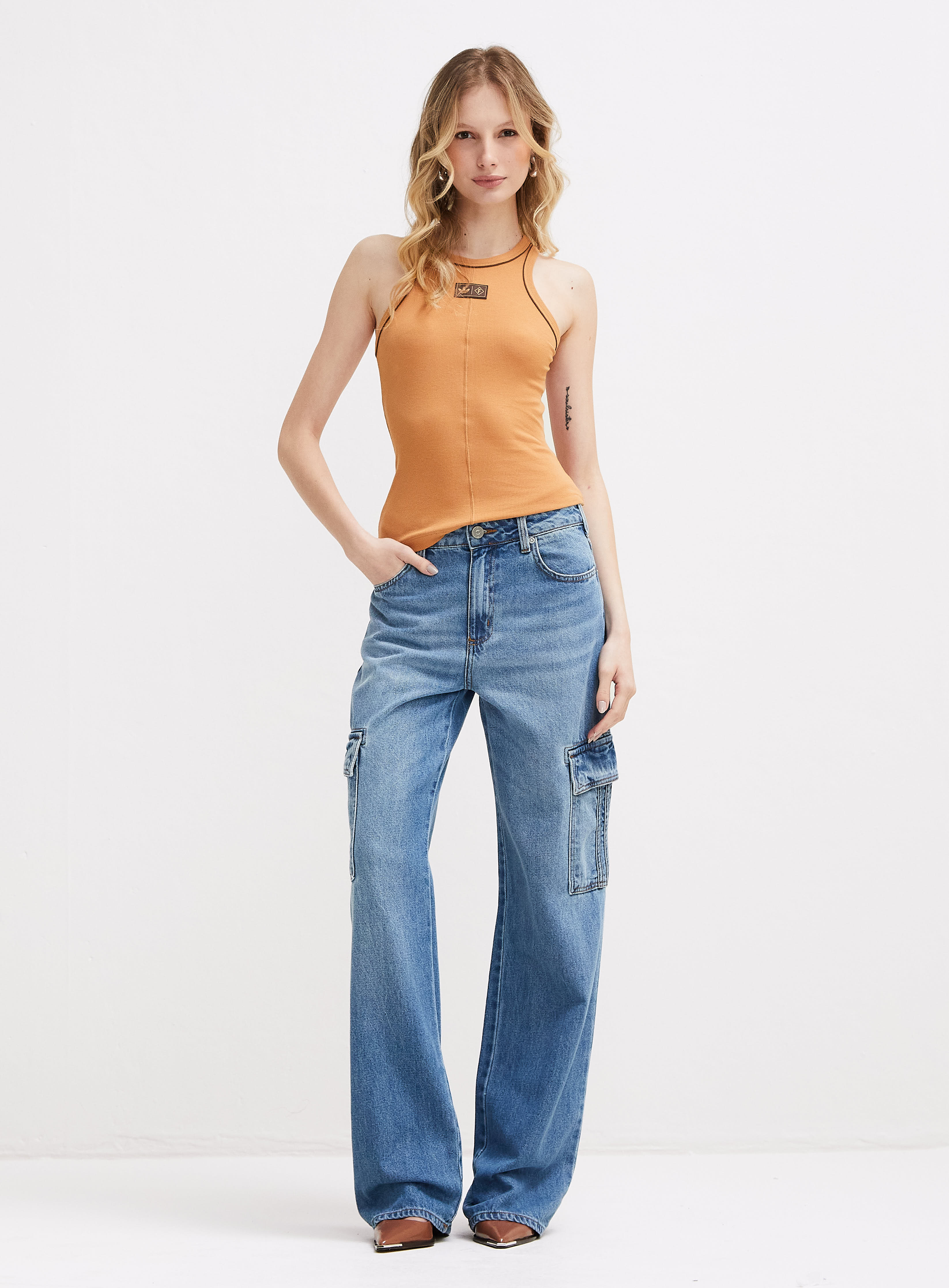 CALÇA JEANS RAQUEL WIDE LEG 40 INDIGO