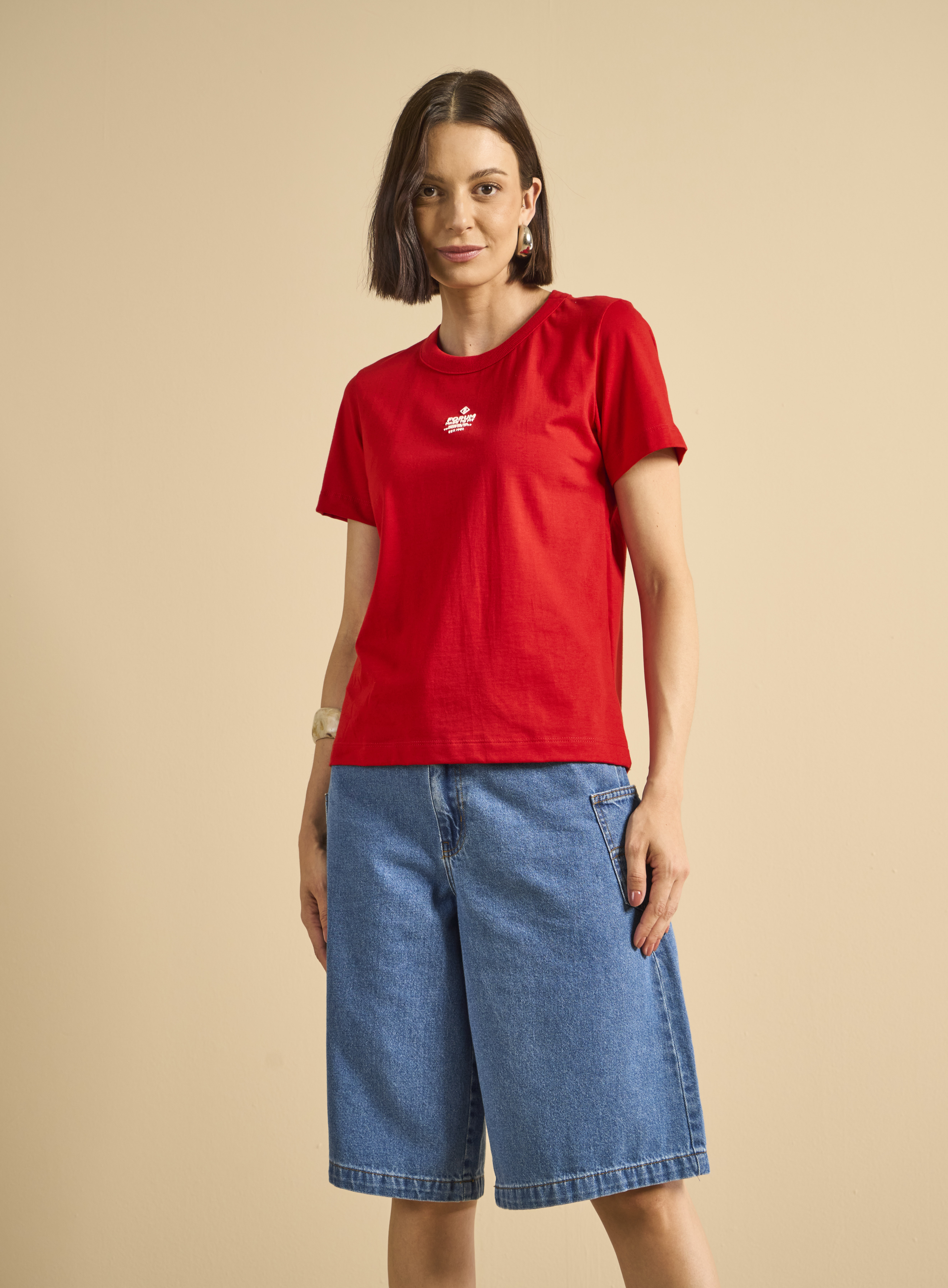 CAMISETA FORUM P VERMELHO SPARKLY