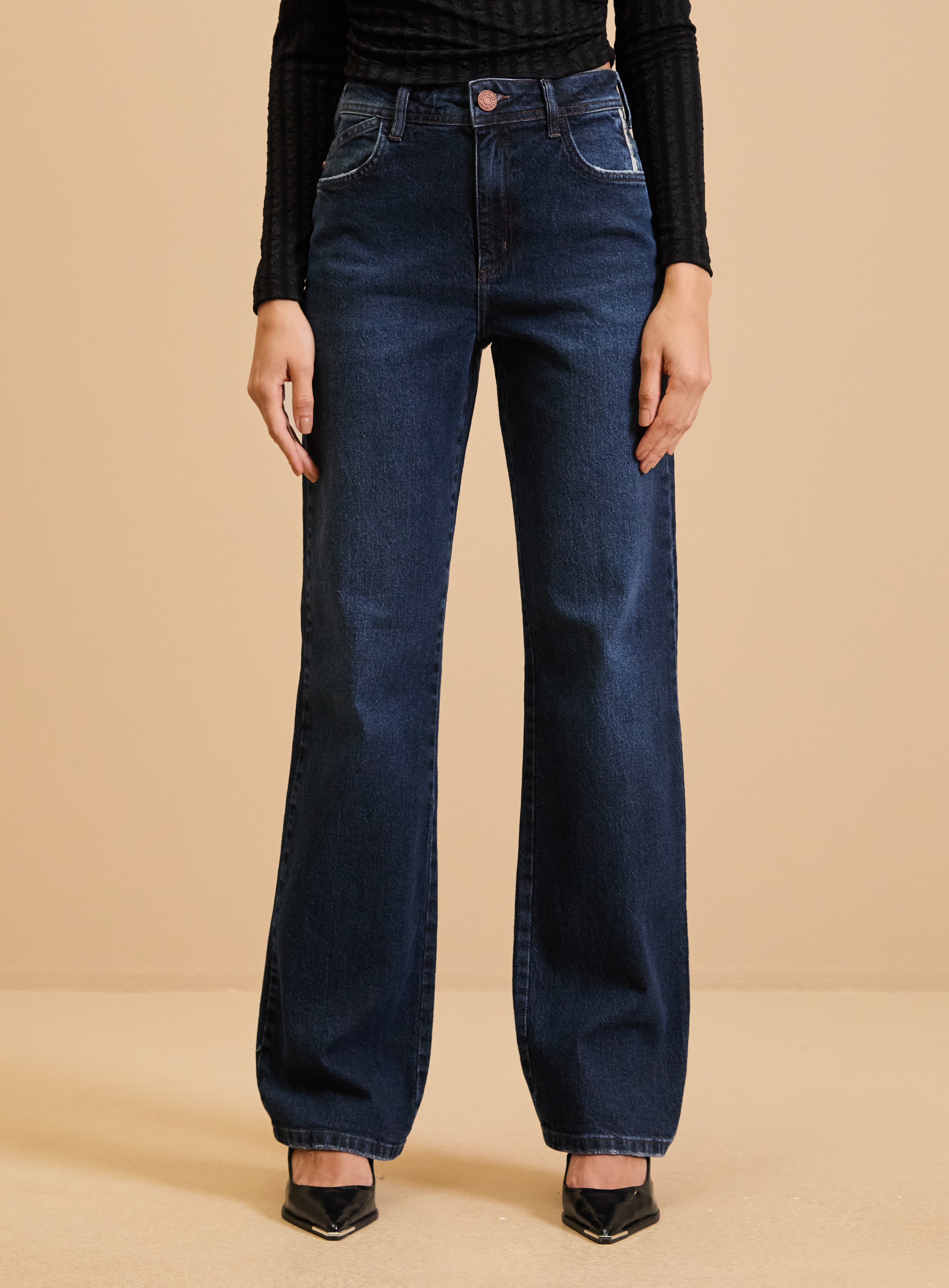 CALÇA JEANS RAQUEL WIDE LEG STRETCH