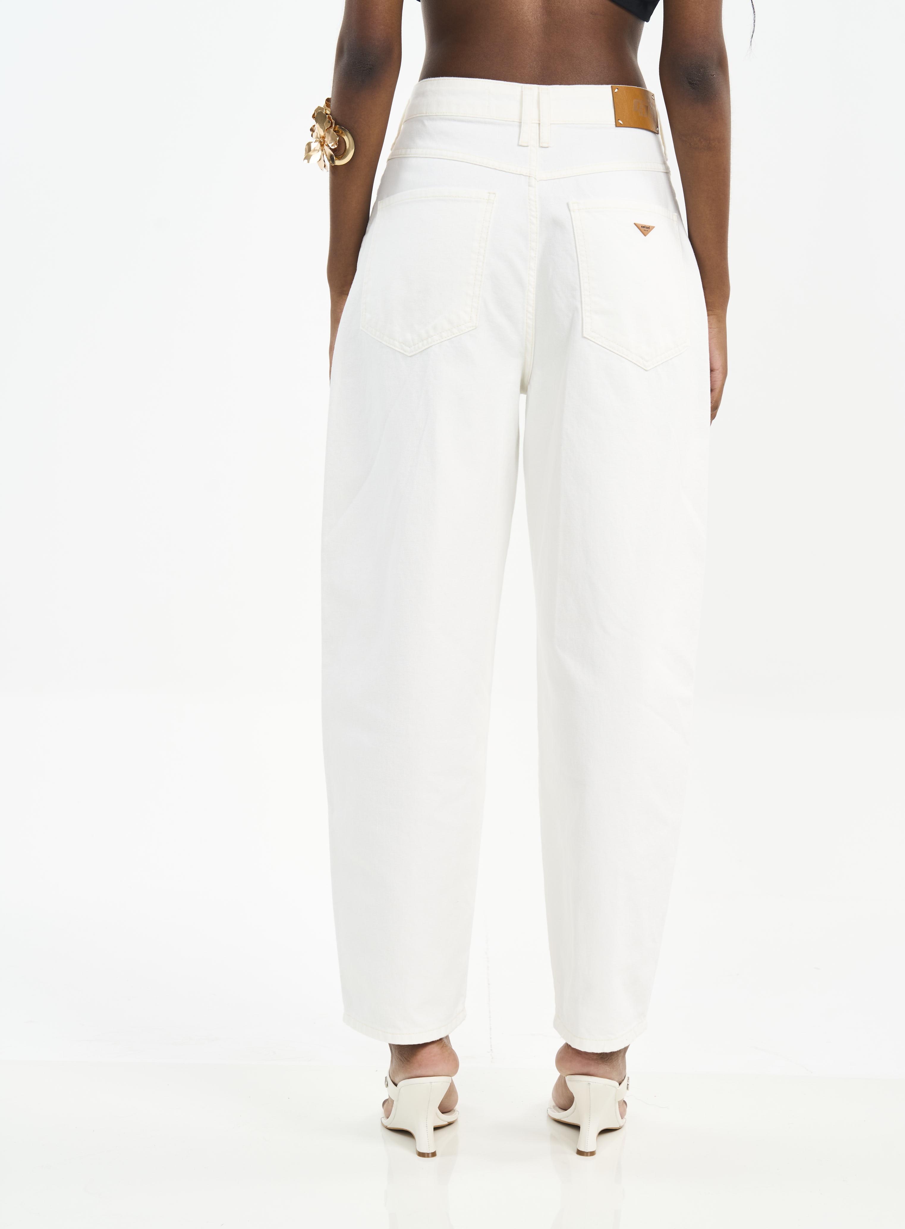CALÇA SARJA JOANA BARRIL 34 MARROM TIRAMISU