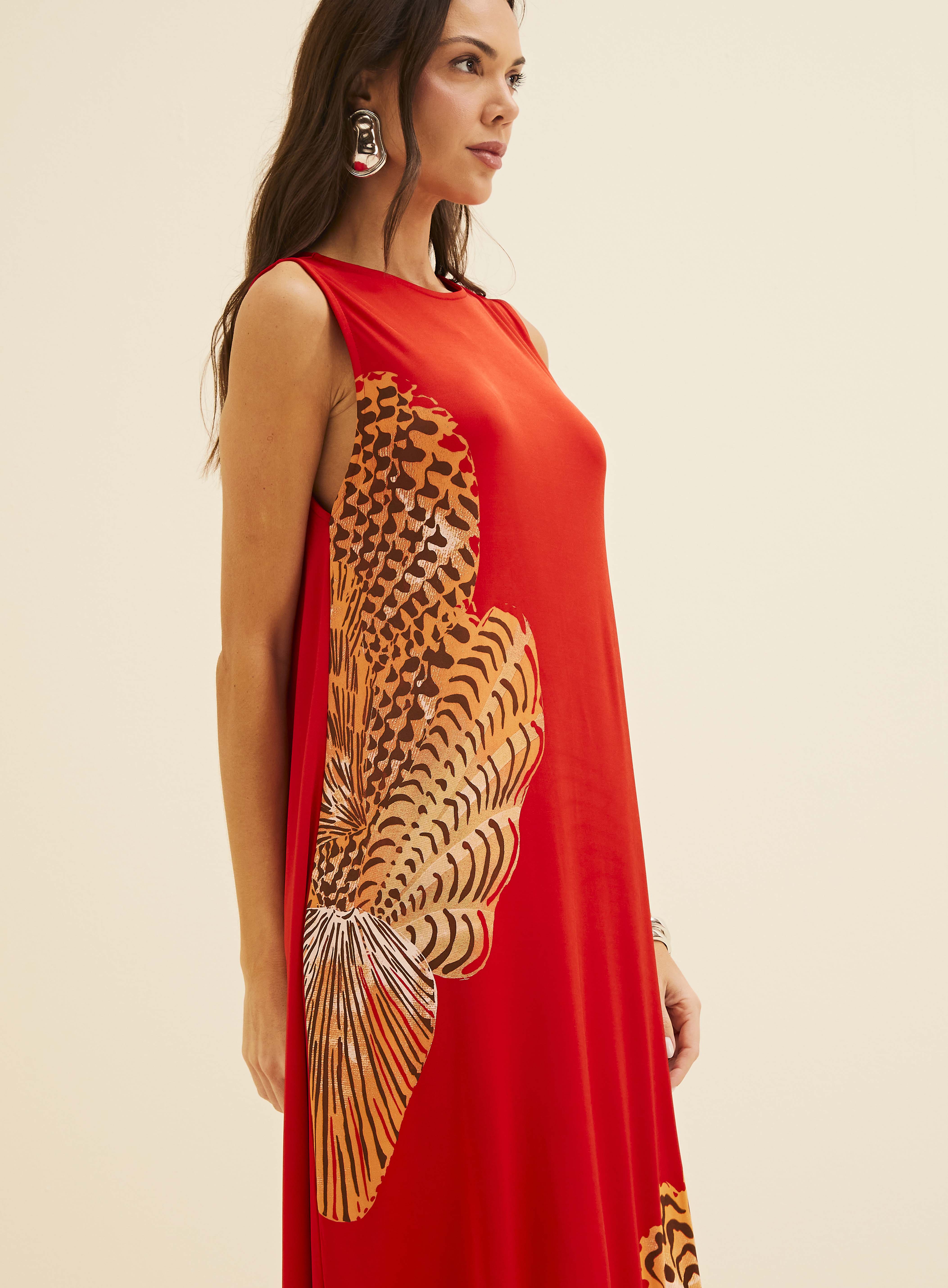 VESTIDO ESTAMPADO M VERMELHO SPARKLY