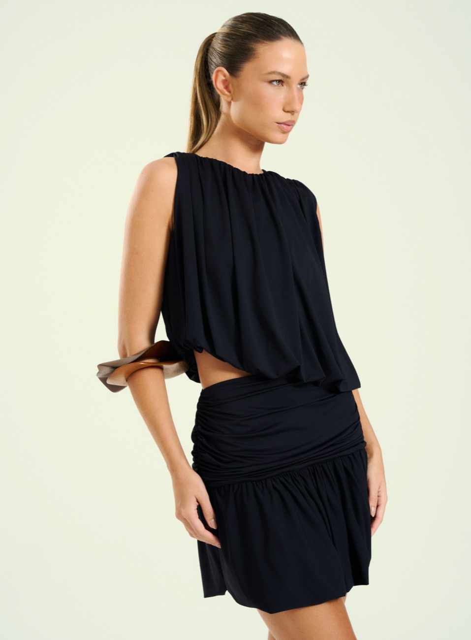 VESTIDO OPEN GG PRETO