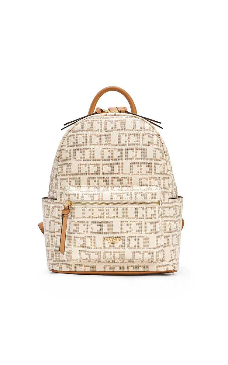 MOCHILA COLCCI FEM MONOGRAMA U CARAMELO