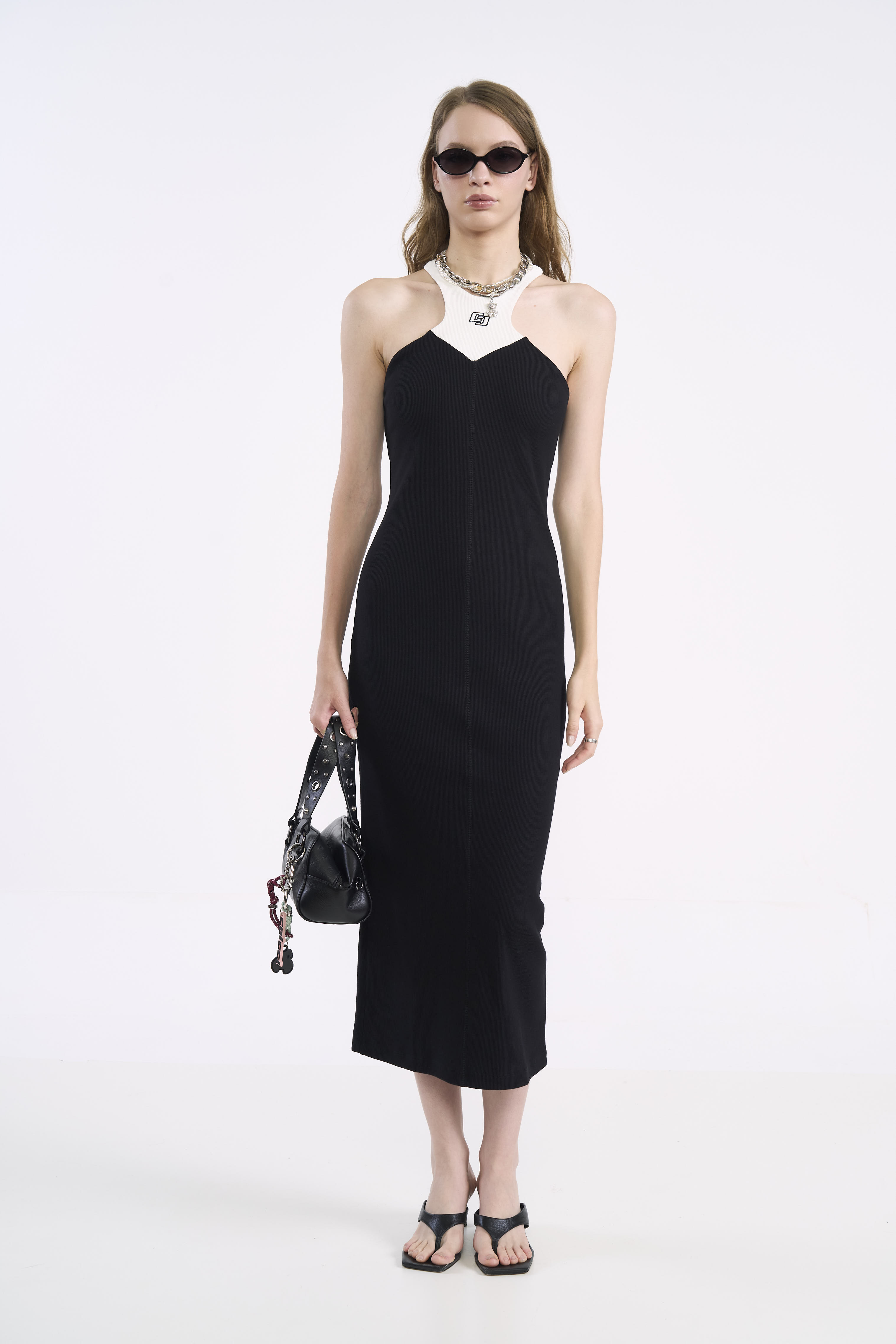 VESTIDO CANELADO G MARROM DROME