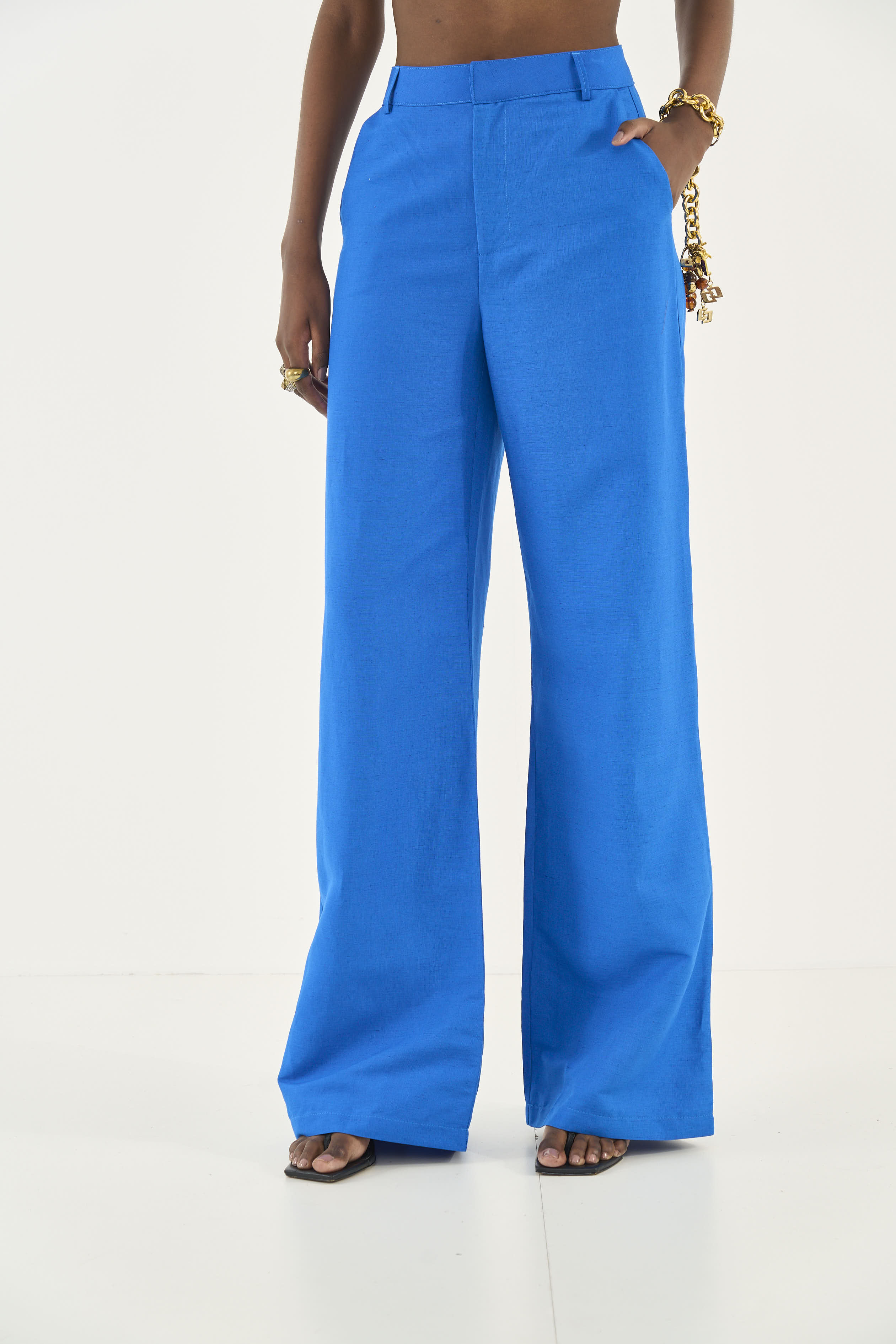 CALÇA LINHO M AZUL BOUCHER
