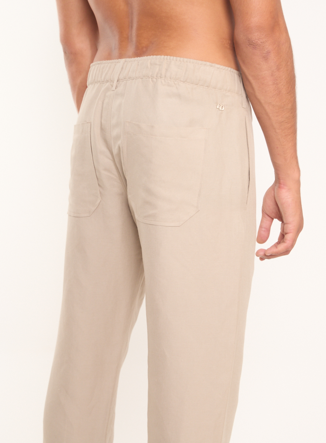 CALÇA LINHO G BEGE BISQUET