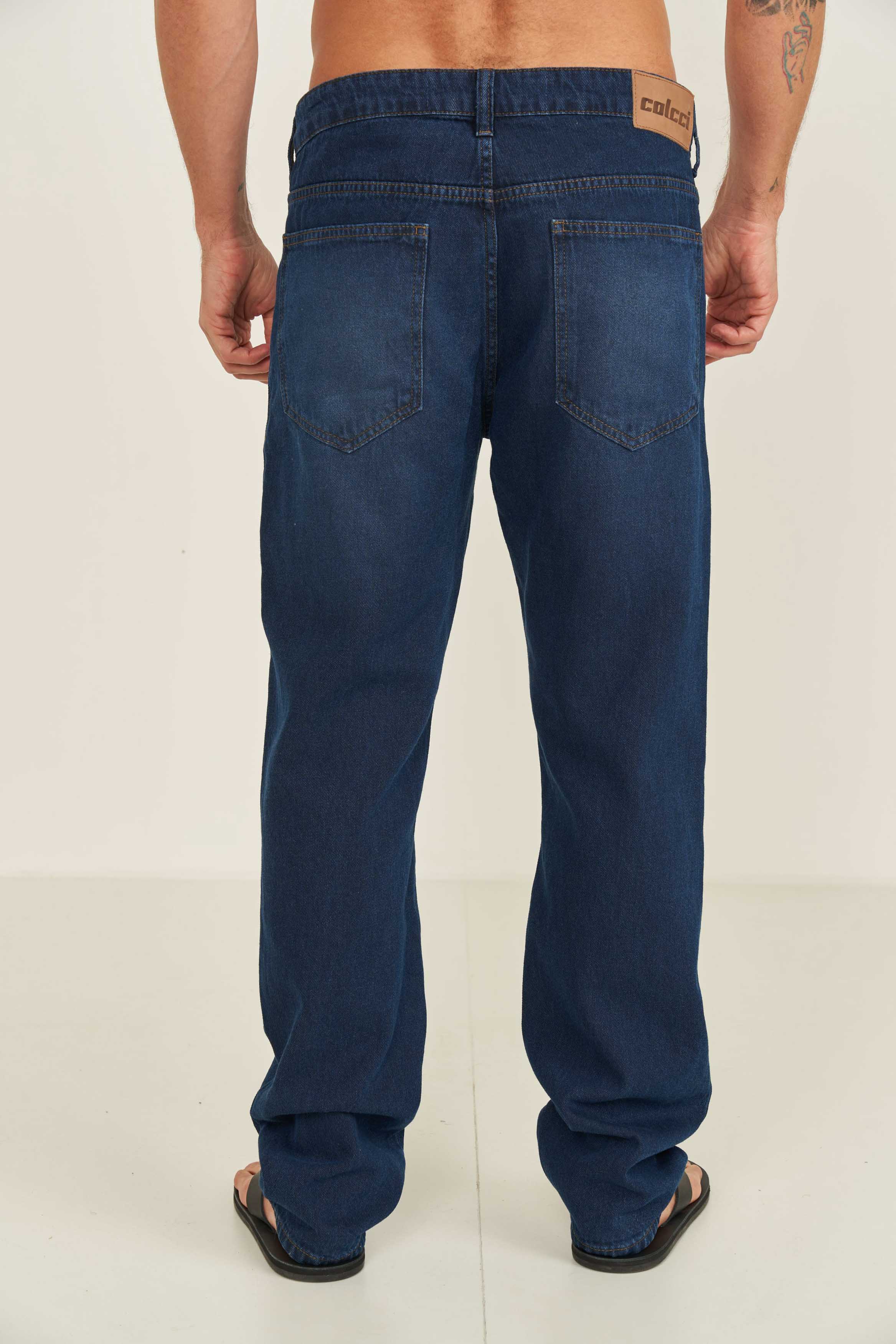 CALÇA JEANS RETA 46 INDIGO