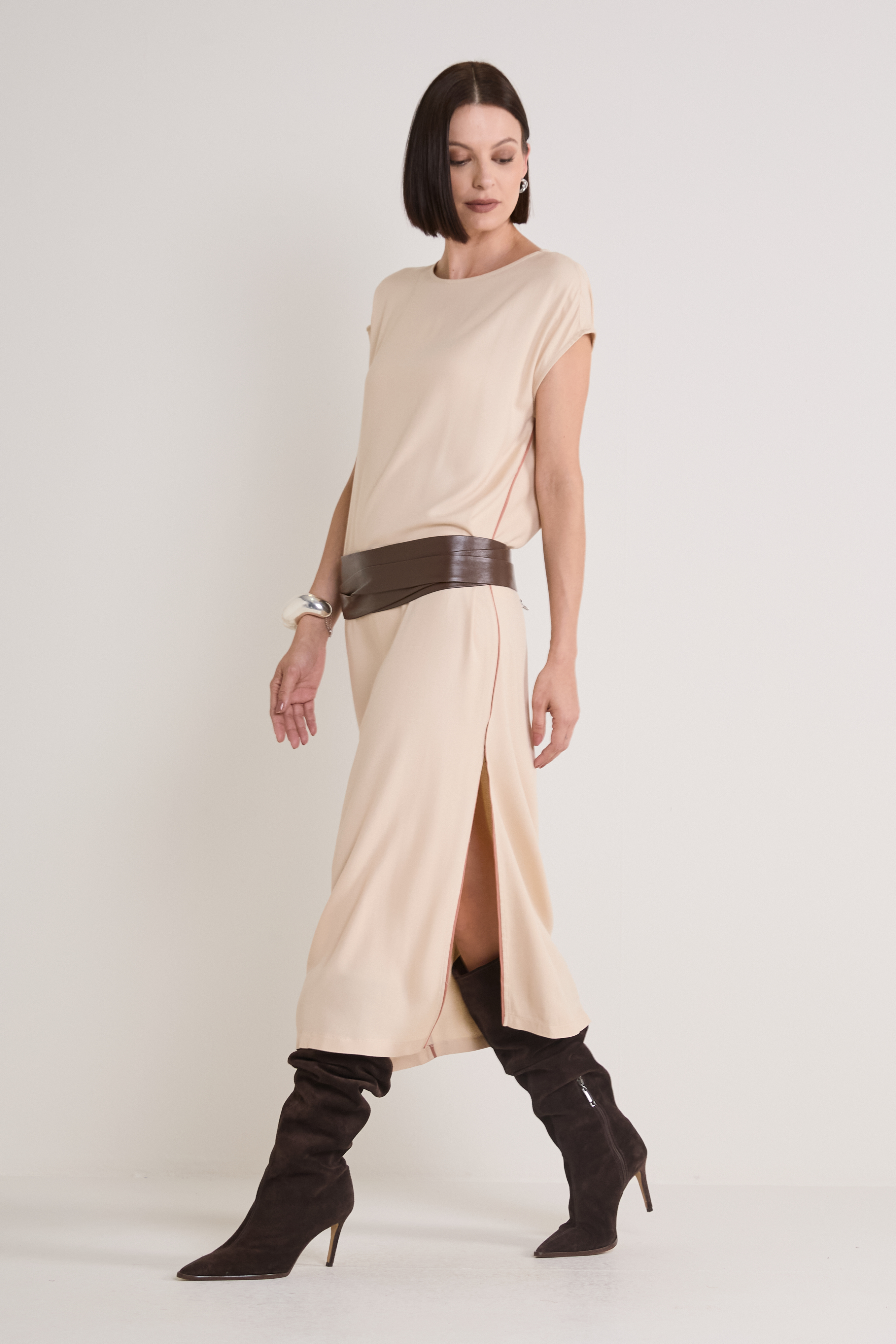 VESTIDO FORUM P BEGE / MARROM
