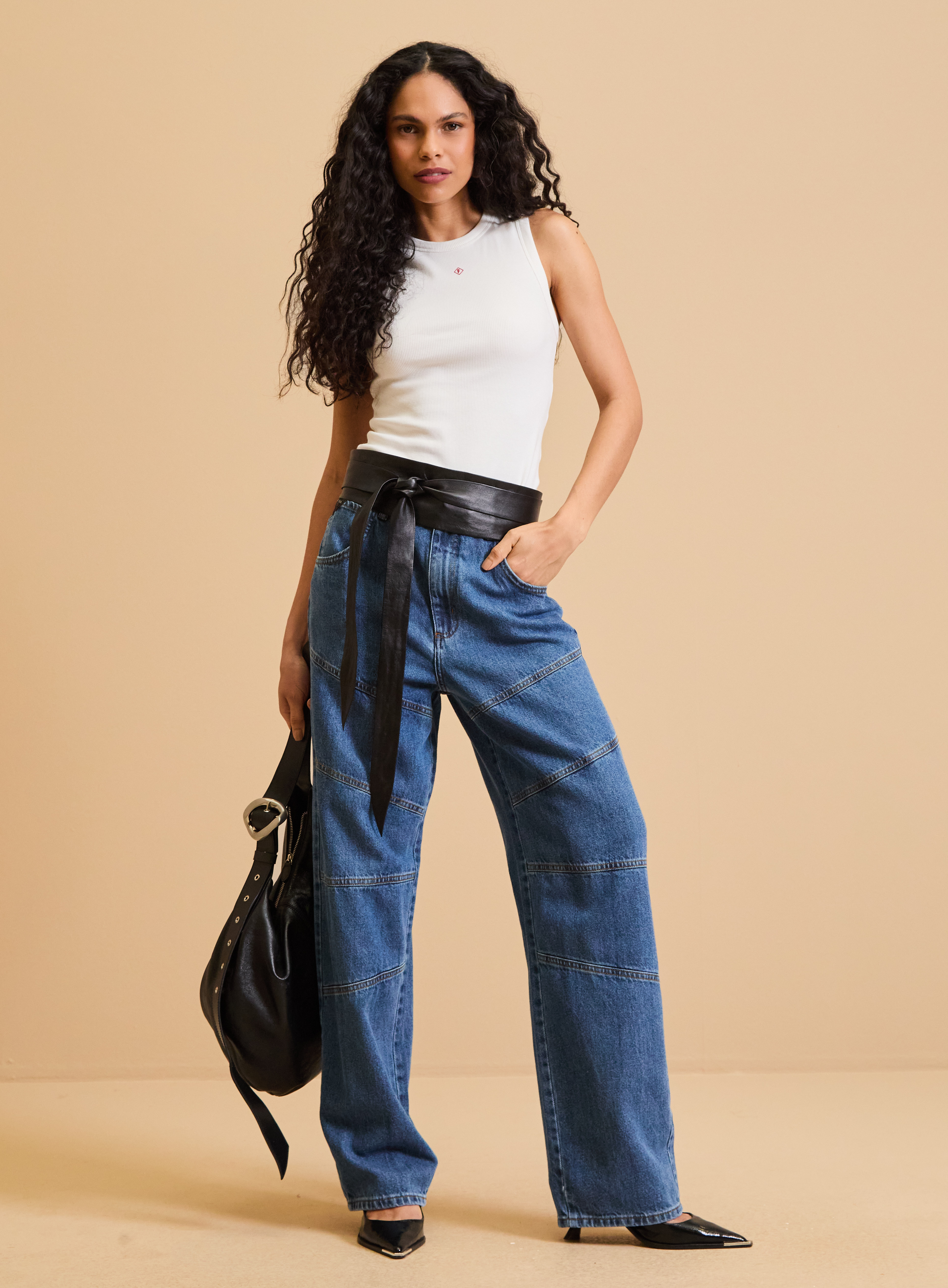CALÇA JEANS OVERSIZE 36 INDIGO