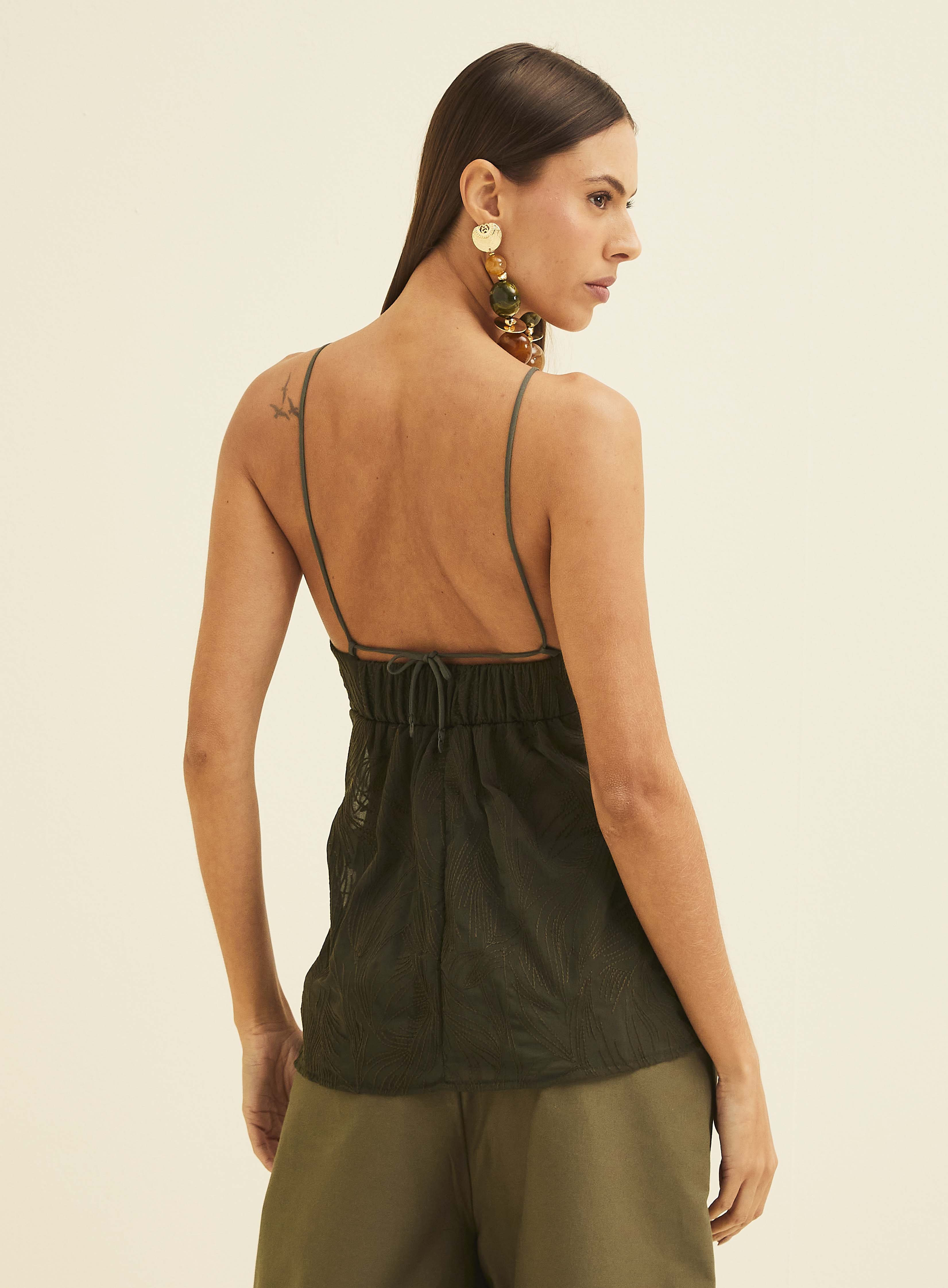 BLUSA BORDADA PP VERDE BIOSPHERE