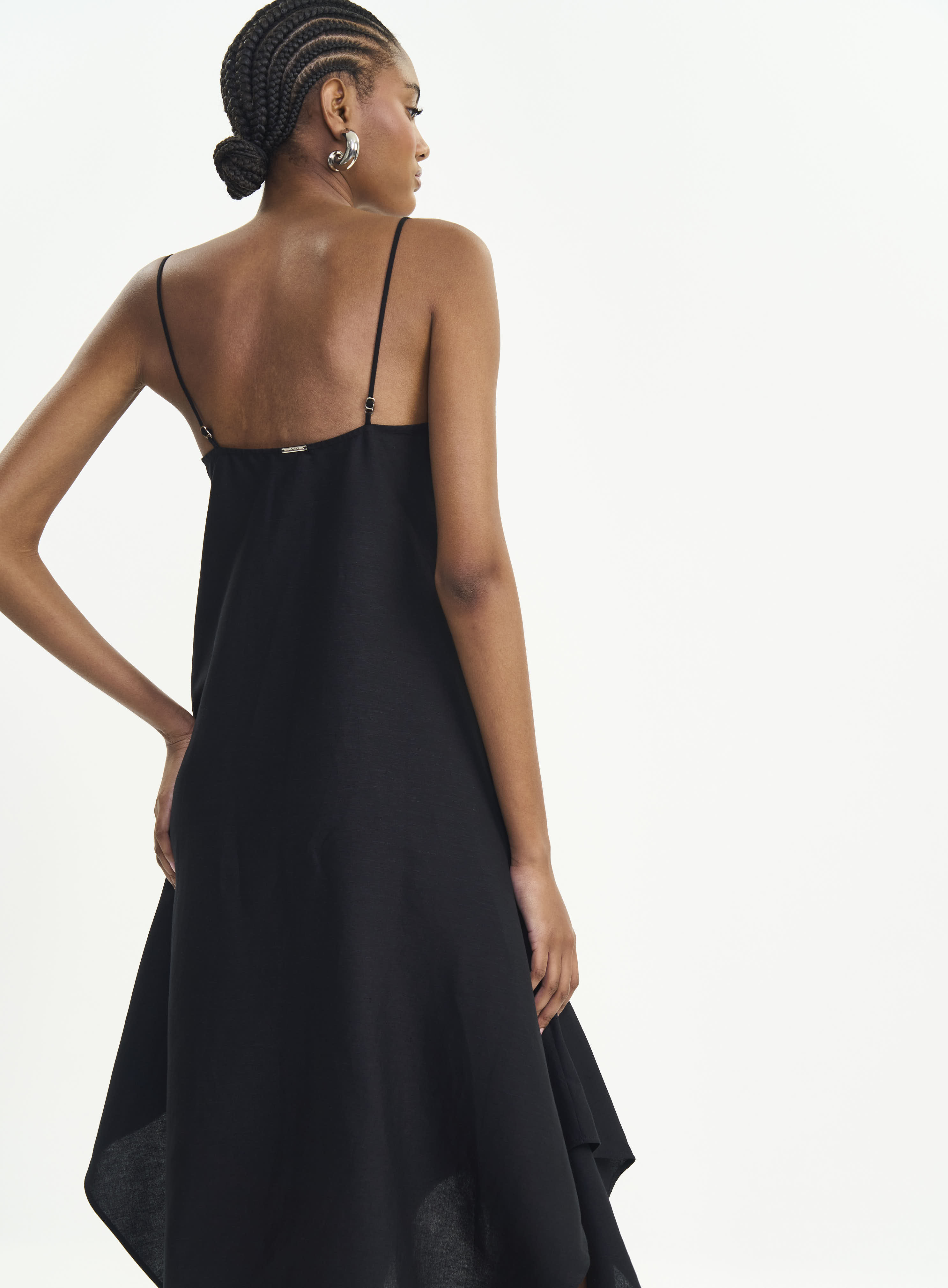 VESTIDO LINHO P PRETO