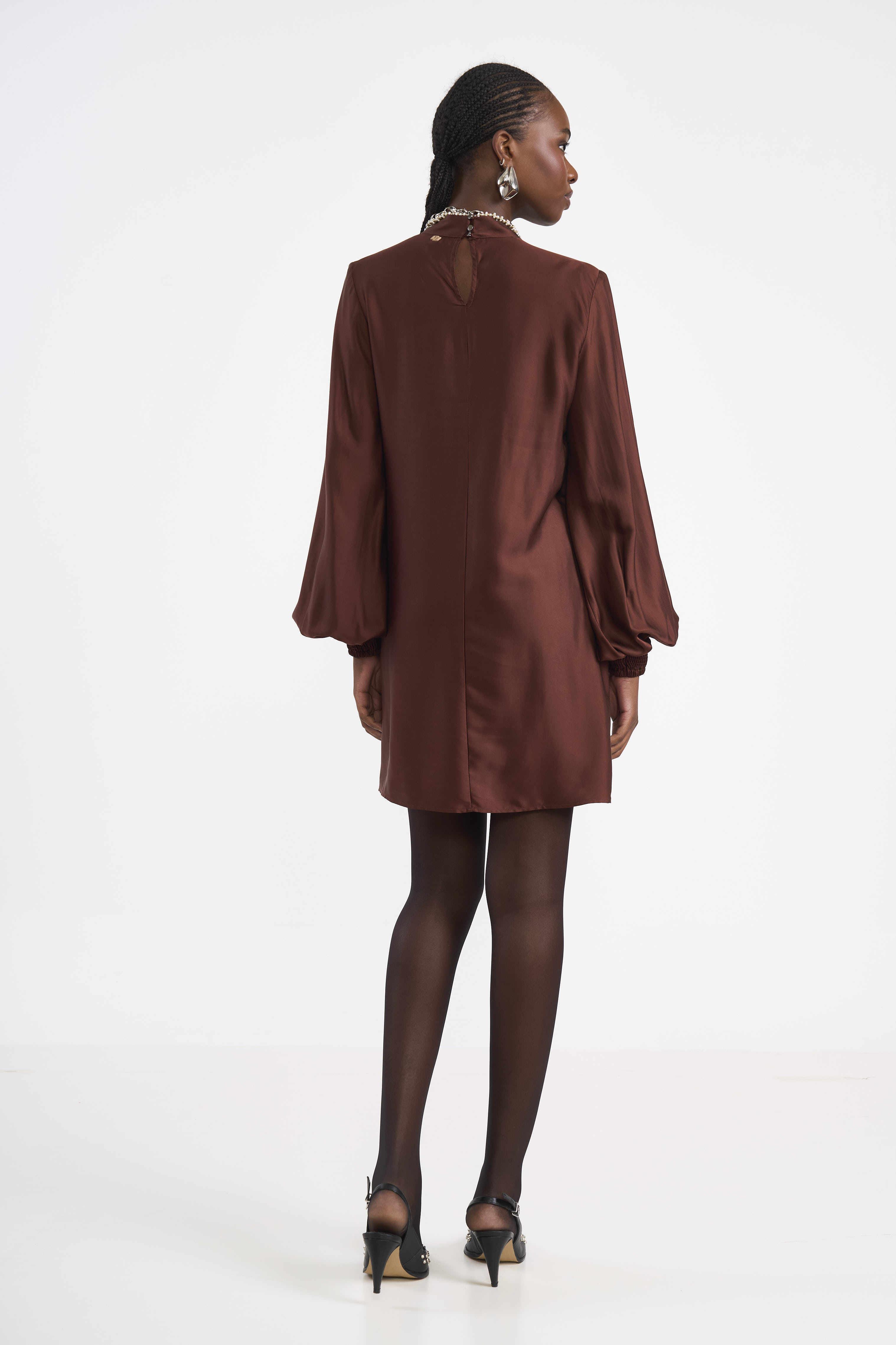 VESTIDO COLCCI P MARROM BEATEN BROWN