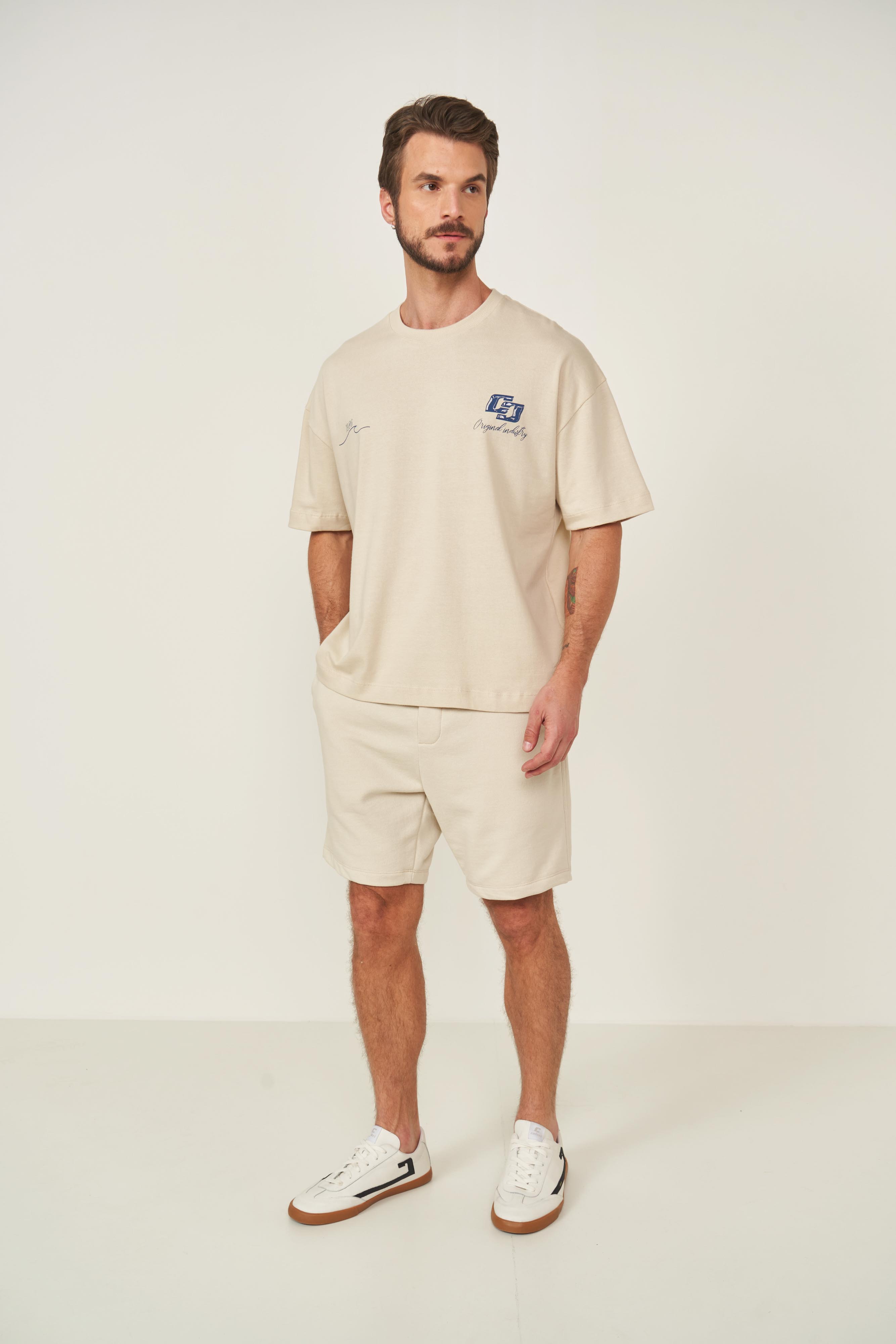 BERMUDA MOLETOM PP BEGE TAUPE