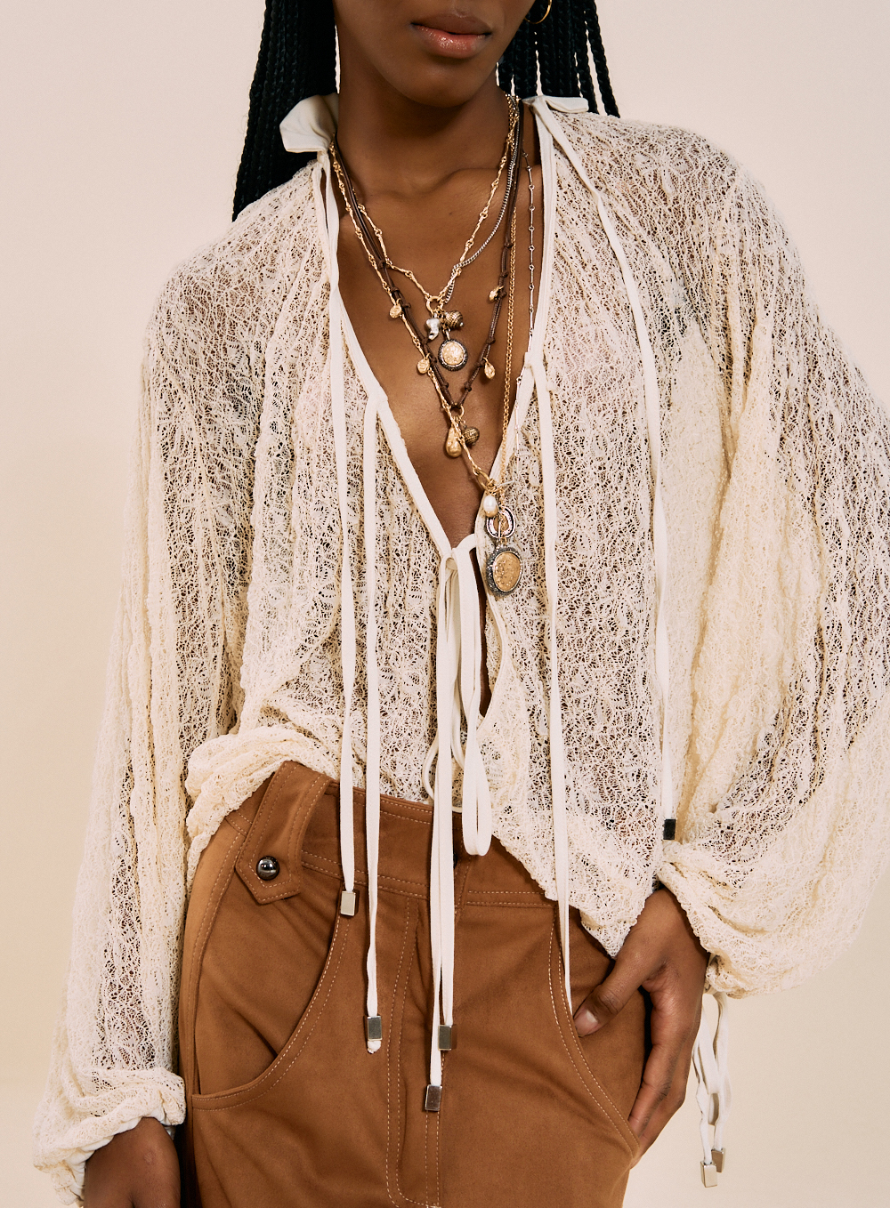 BLUSA RENDA P BEGE ITALIAN