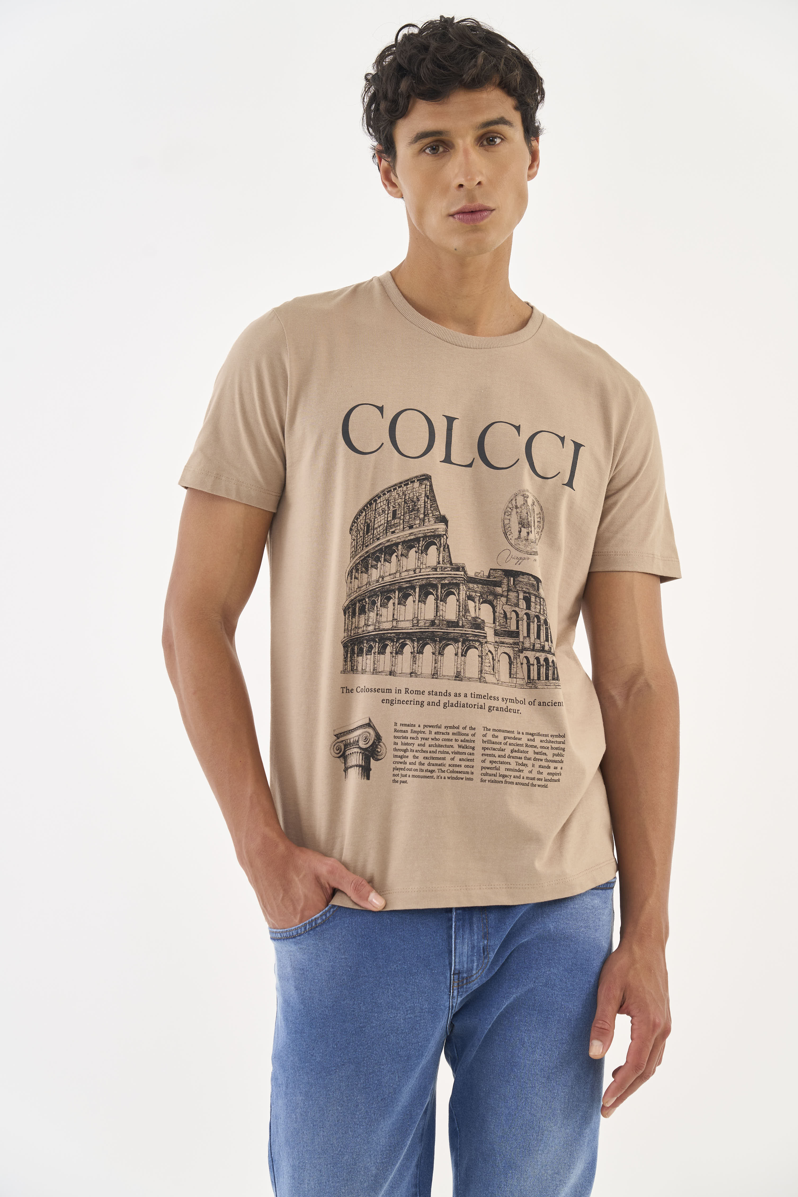 CAMISETA COLCCI G BEGE SAND CASTLE