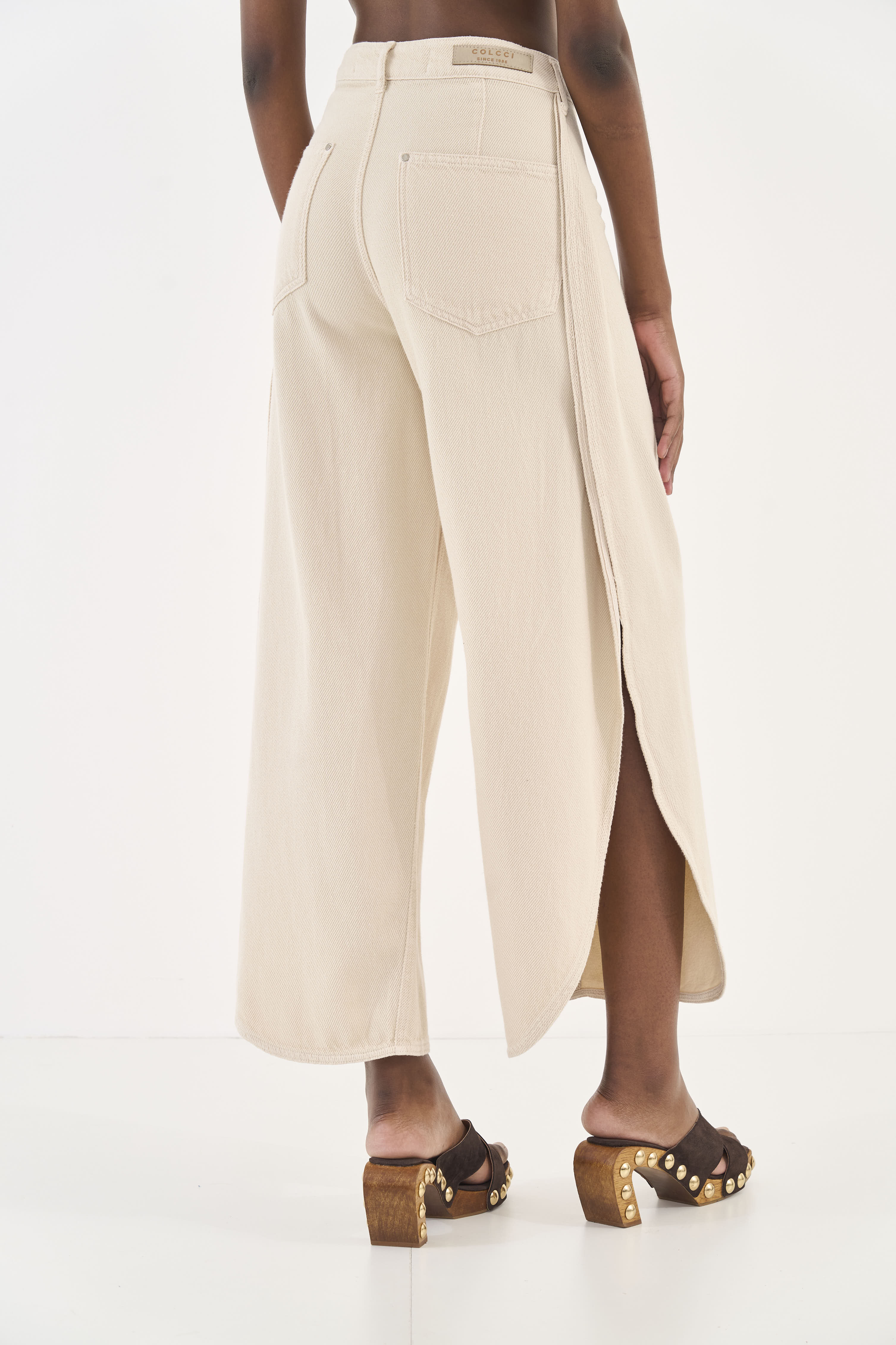 CALÇA SARJA JOANA 40 BEGE TAUPE