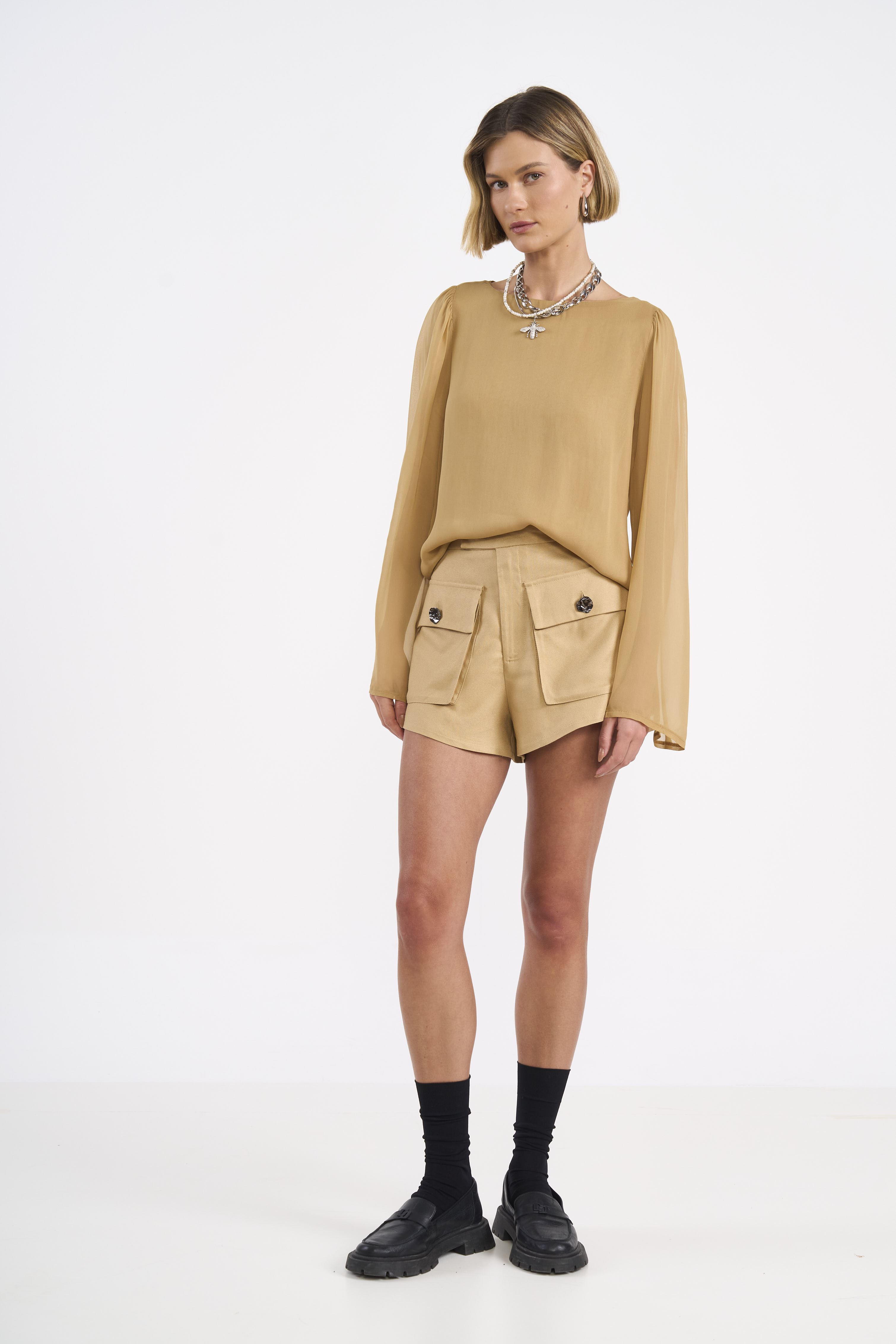 BLUSA COLCCI PP BEGE SOYBEAN