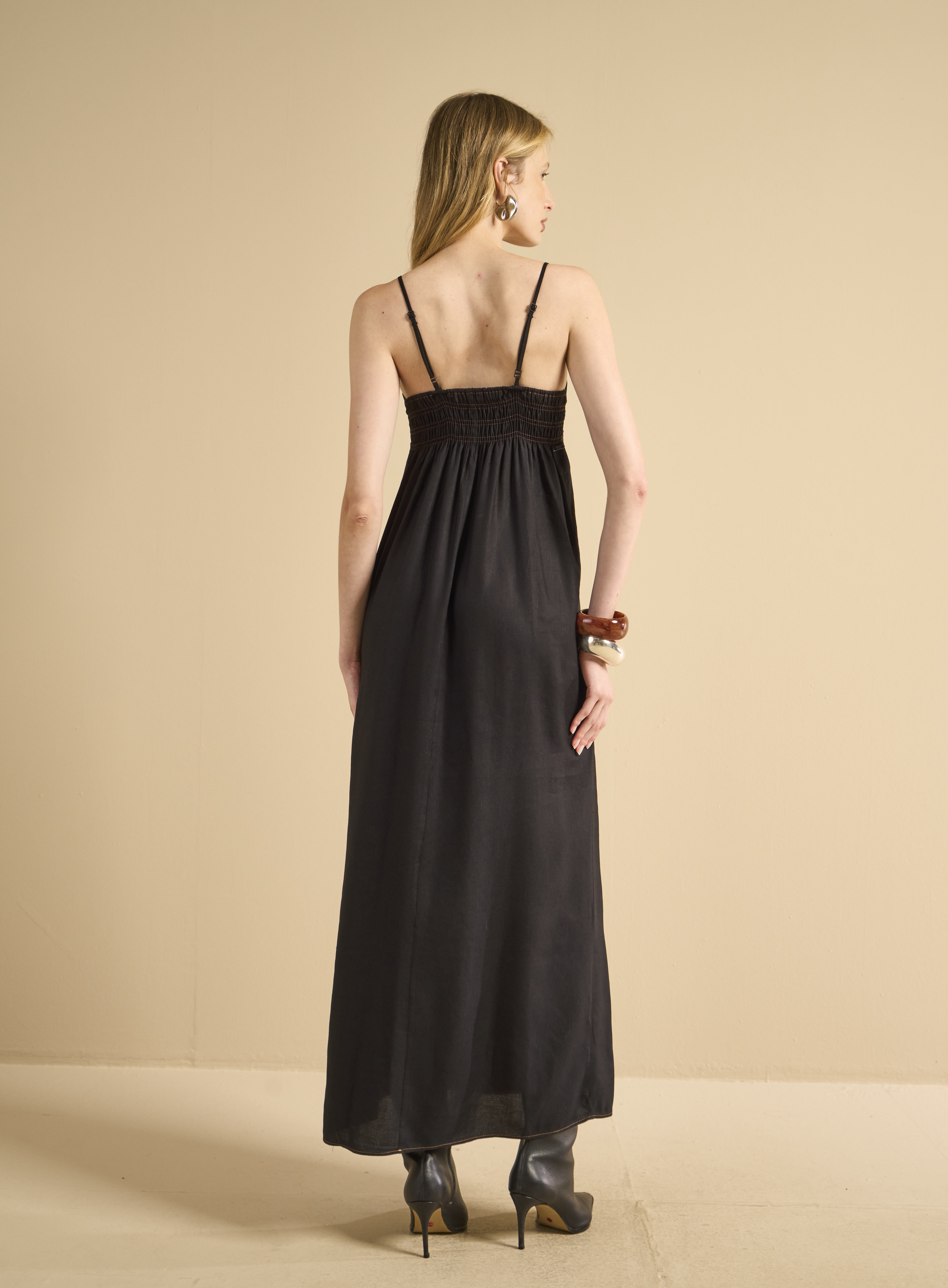 VESTIDO LINHO PP PRETO