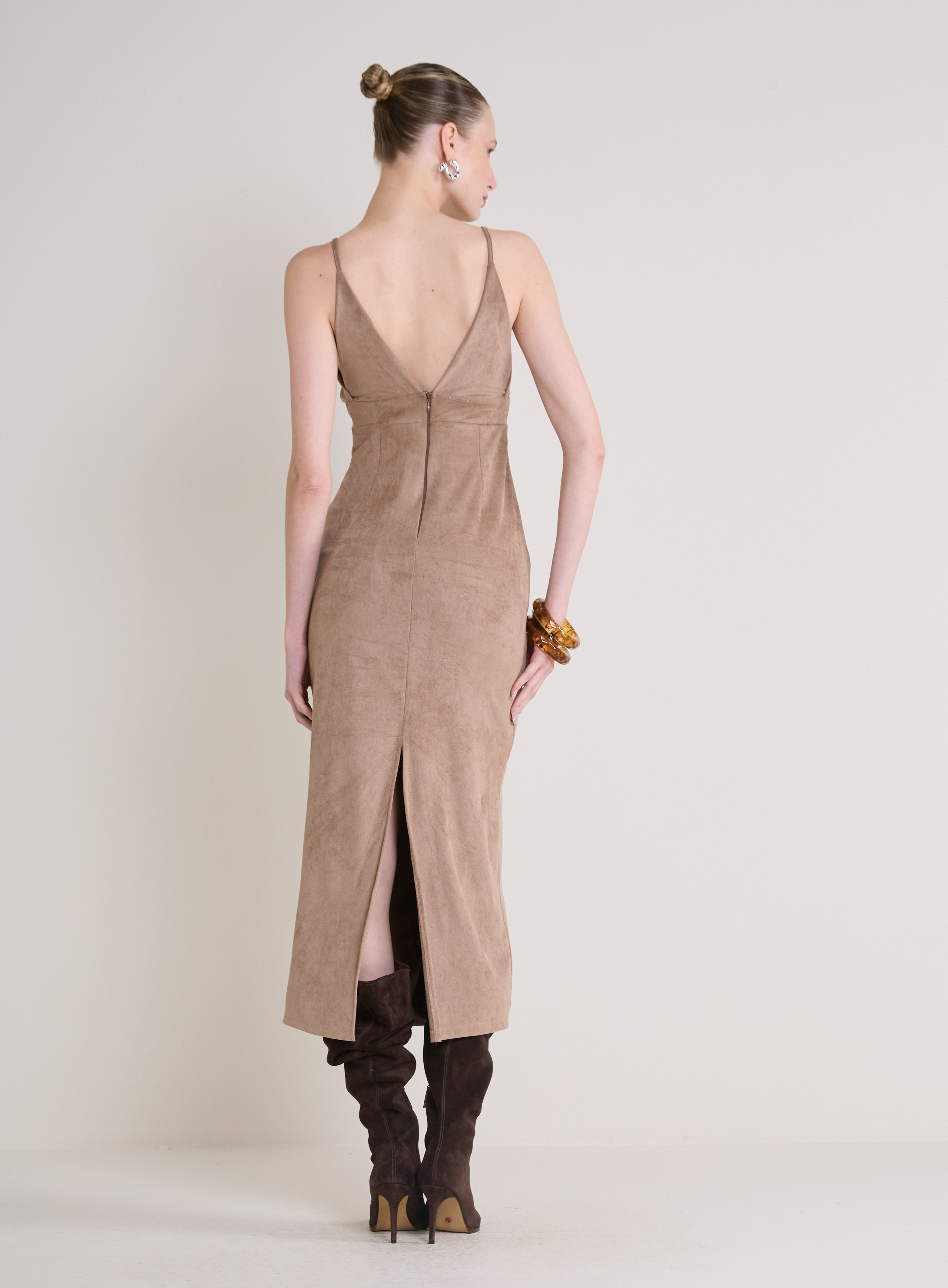 VESTIDO SUEDE G MARROM NOZ MOSC