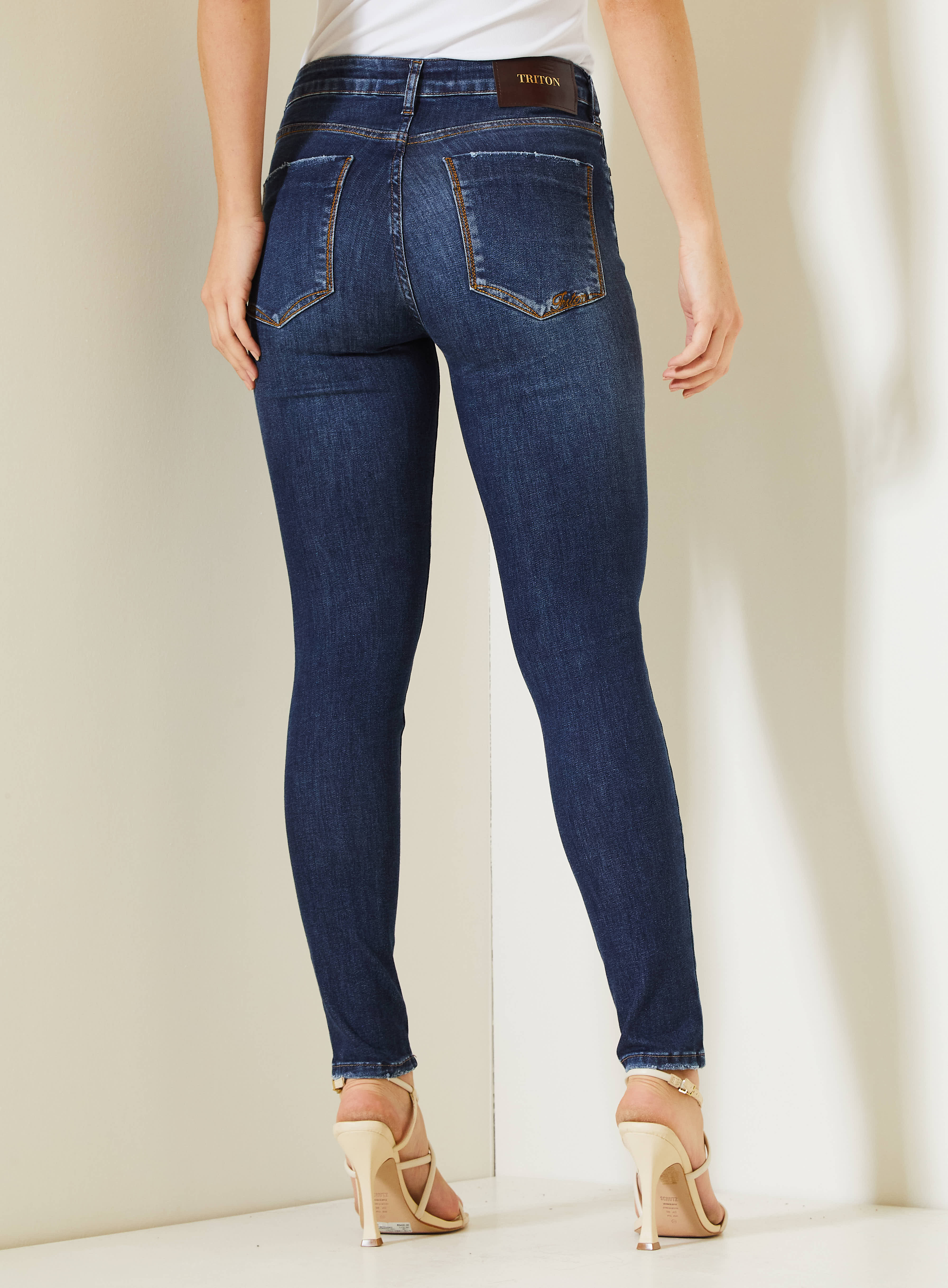 CALÇA  JEANS MICHELE 38 INDIGO