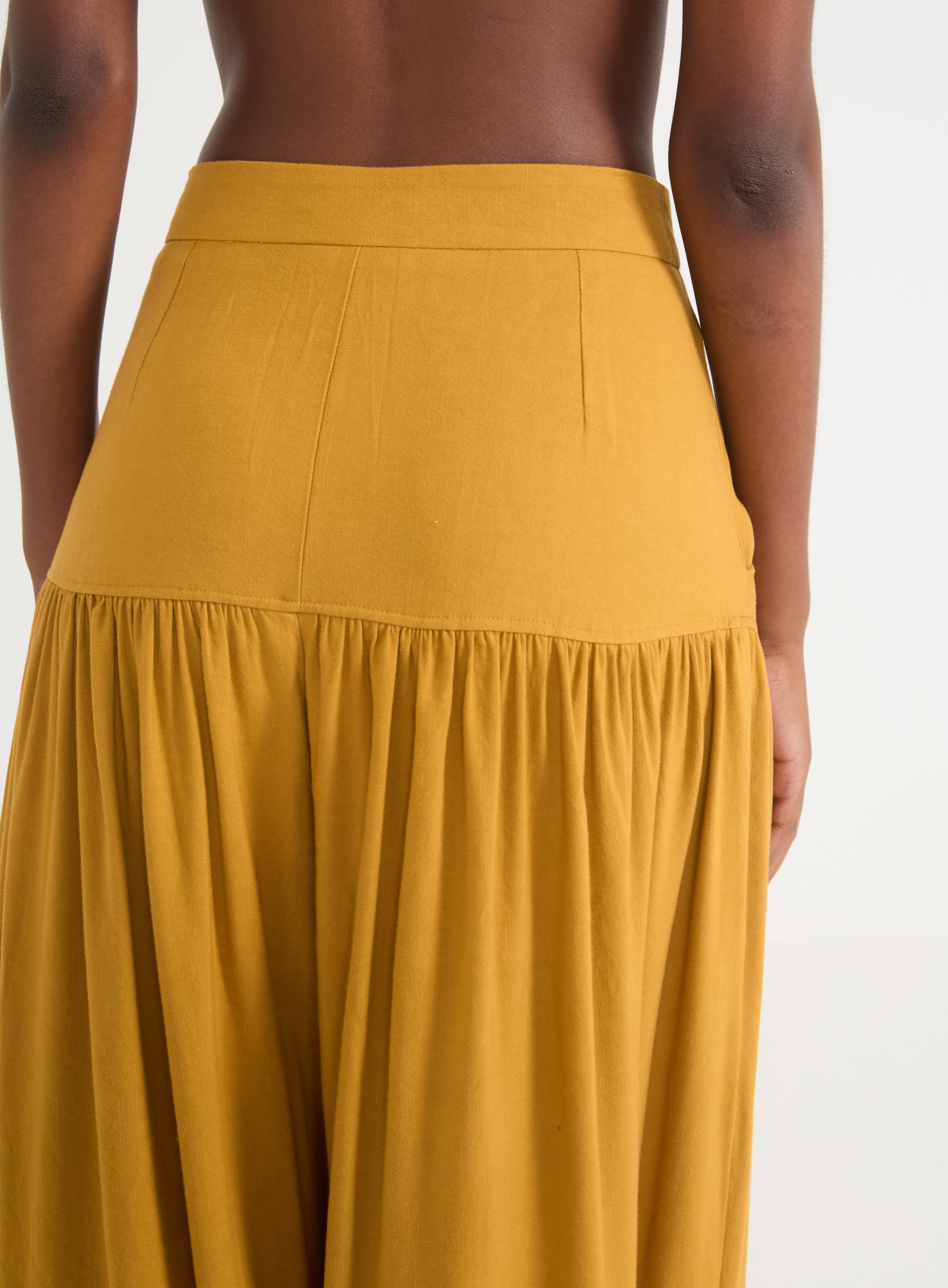 CALÇA LINHO G AMARELO OLD GOLD